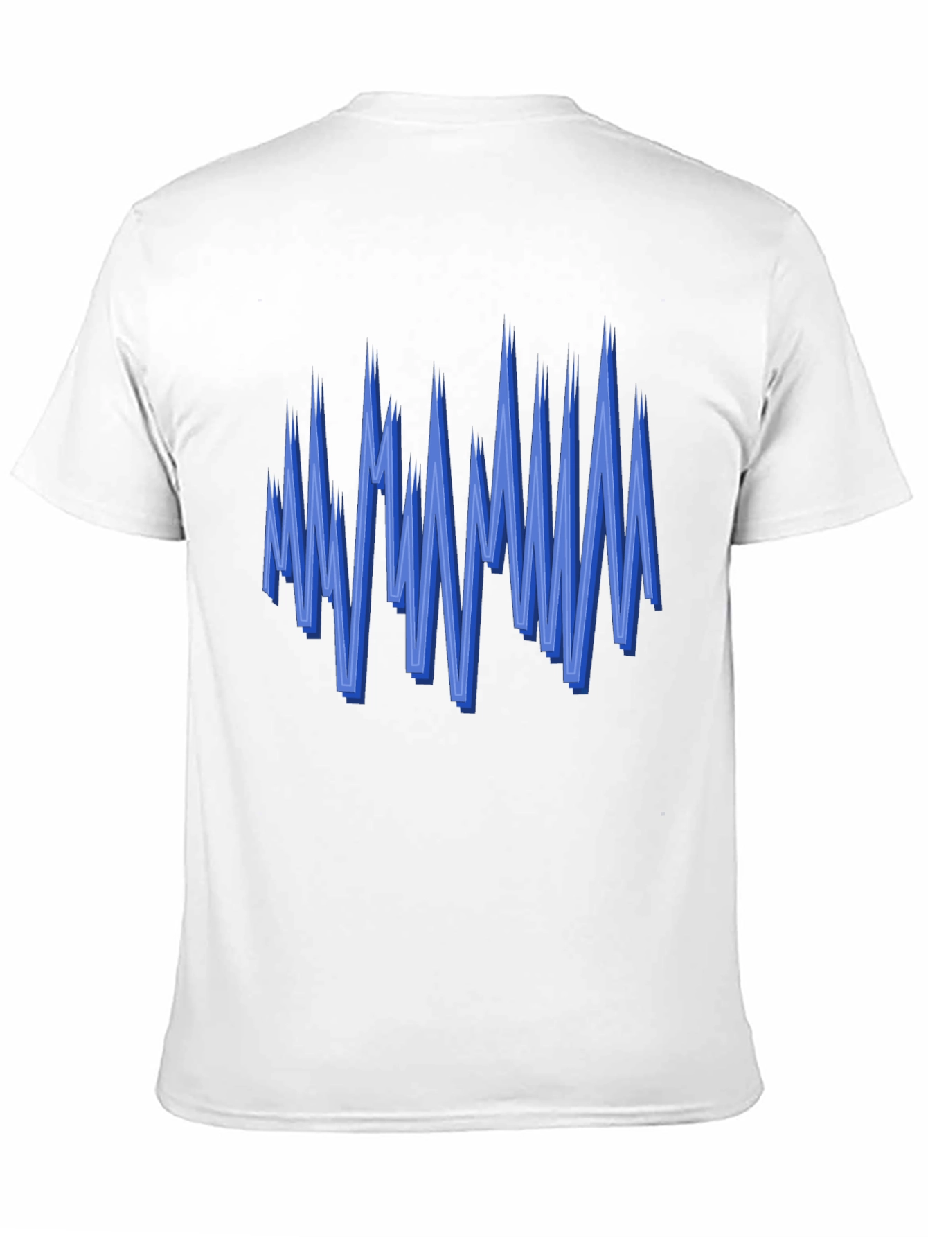 Black Abstract Blue Graphic Print Black Tee view 11