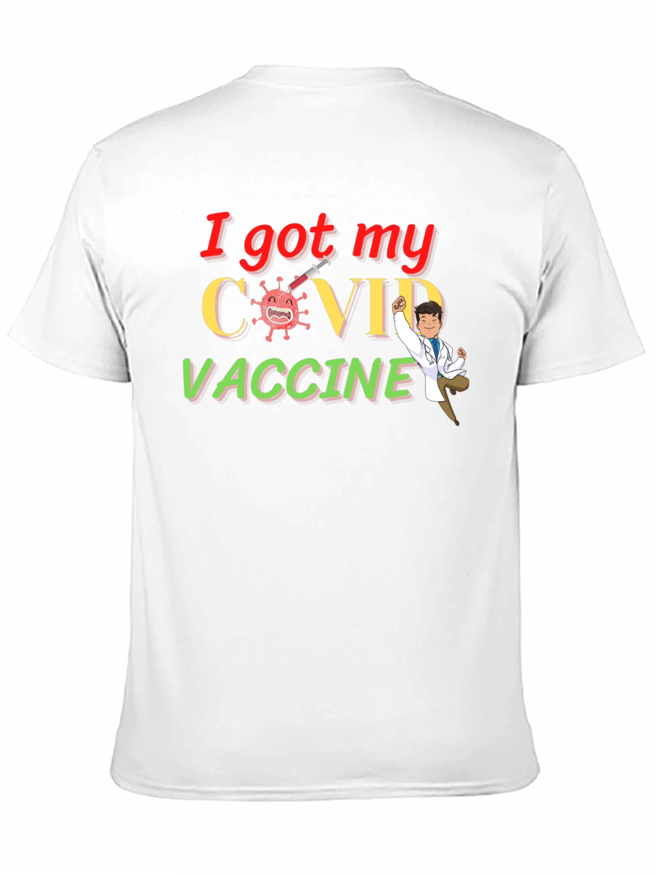Black I Got My COVID Vaccine Graphic Tee view 11