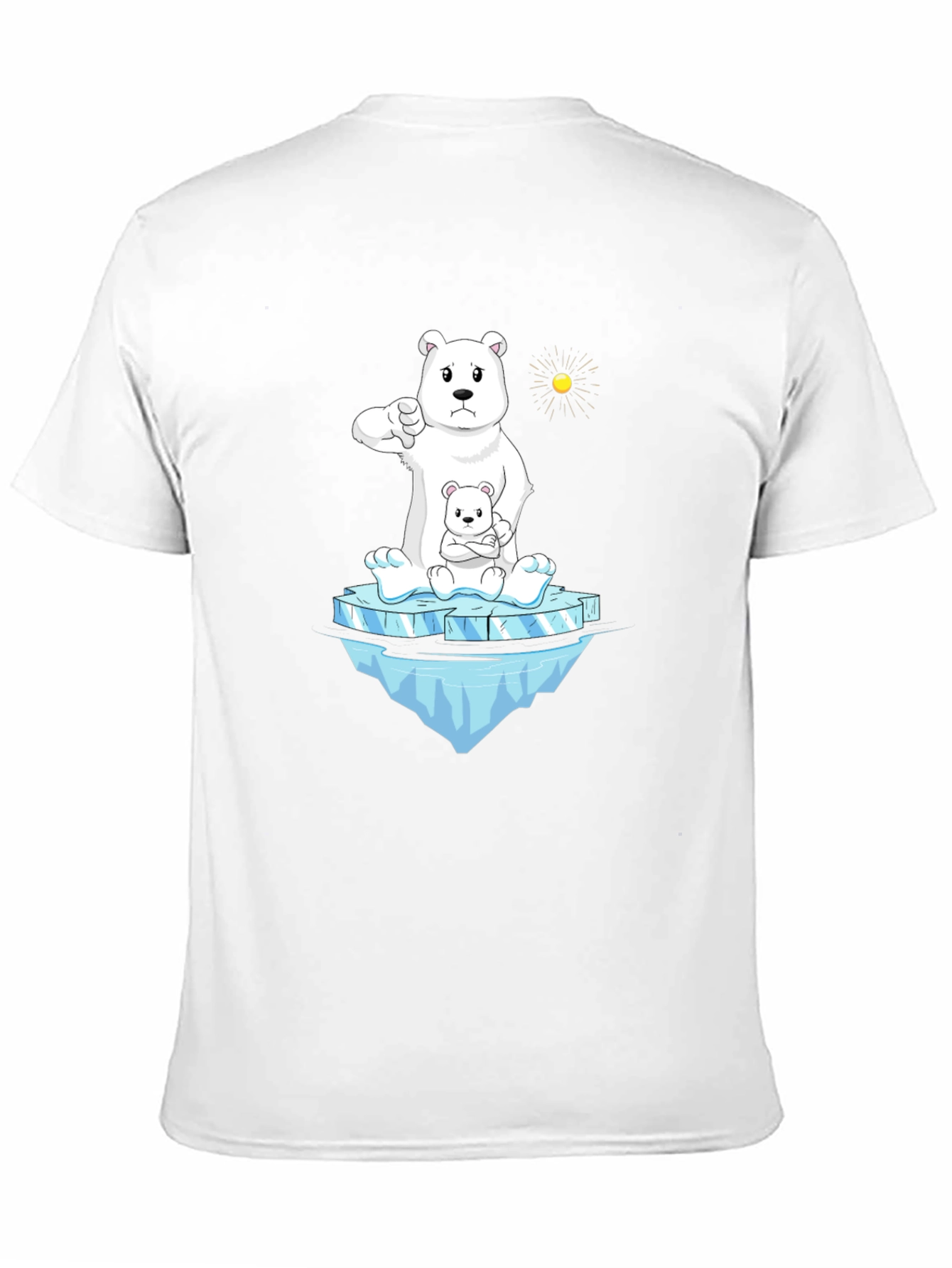 Black Polar Bear Cartoon Graphic Tee - Black view 11