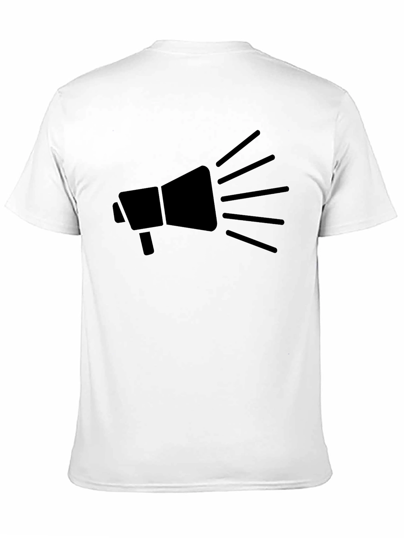 Black Megaphone Graphic Tee - Bold Black Cotton Shirt view 11