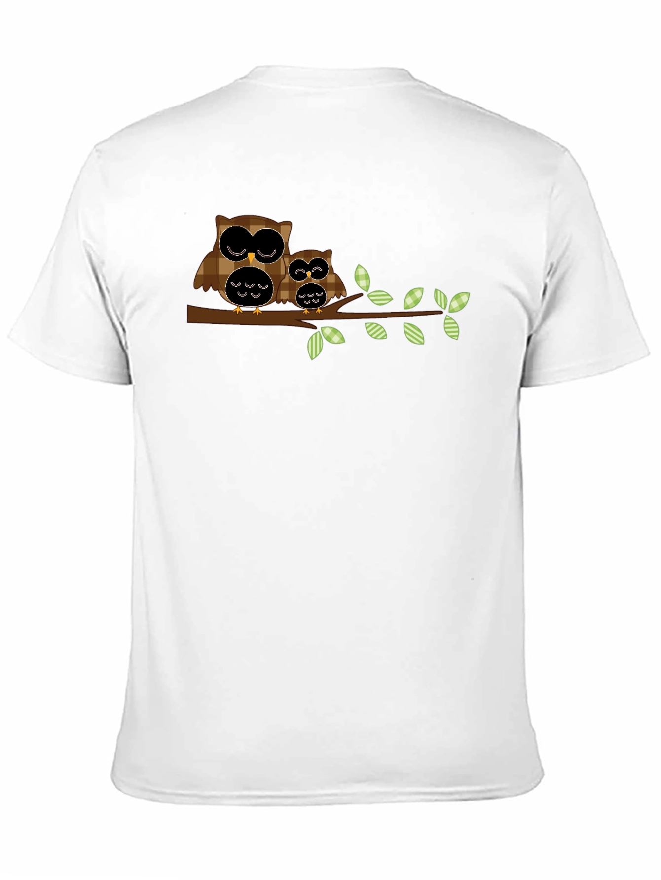 Black Owl Family Tree Branch Black T-Shirt view 11