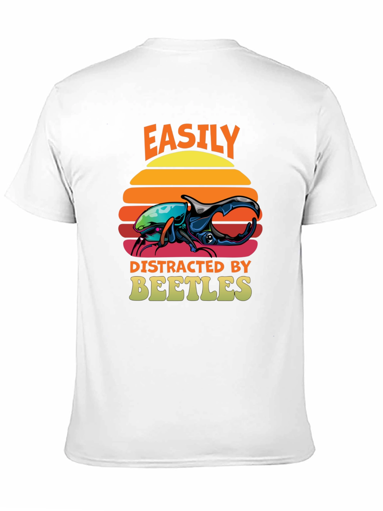 Black Easily Distracted by Beetles T-Shirt view 11