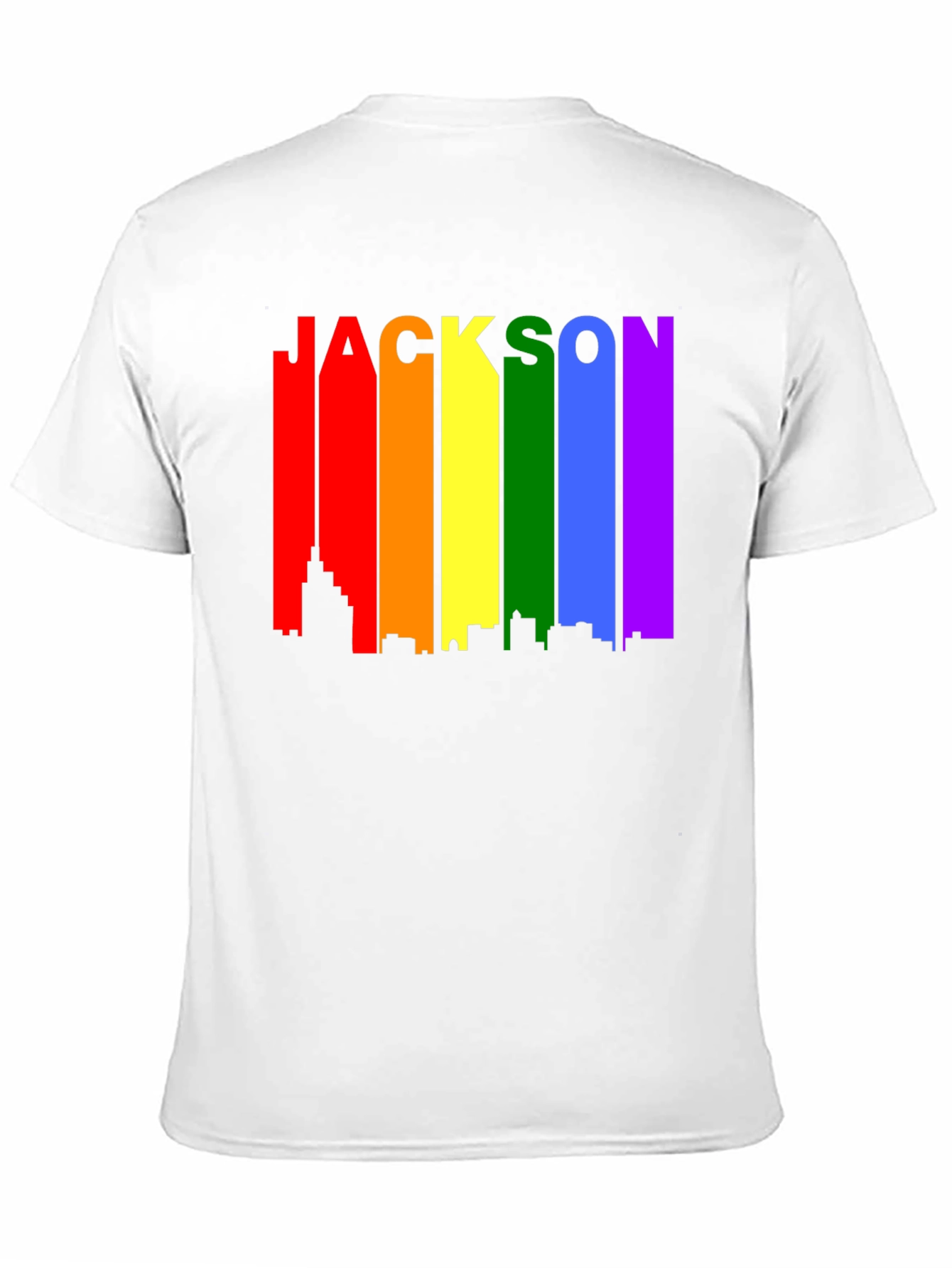 Black Jackson Rainbow Skyline Pride T-Shirt view 11