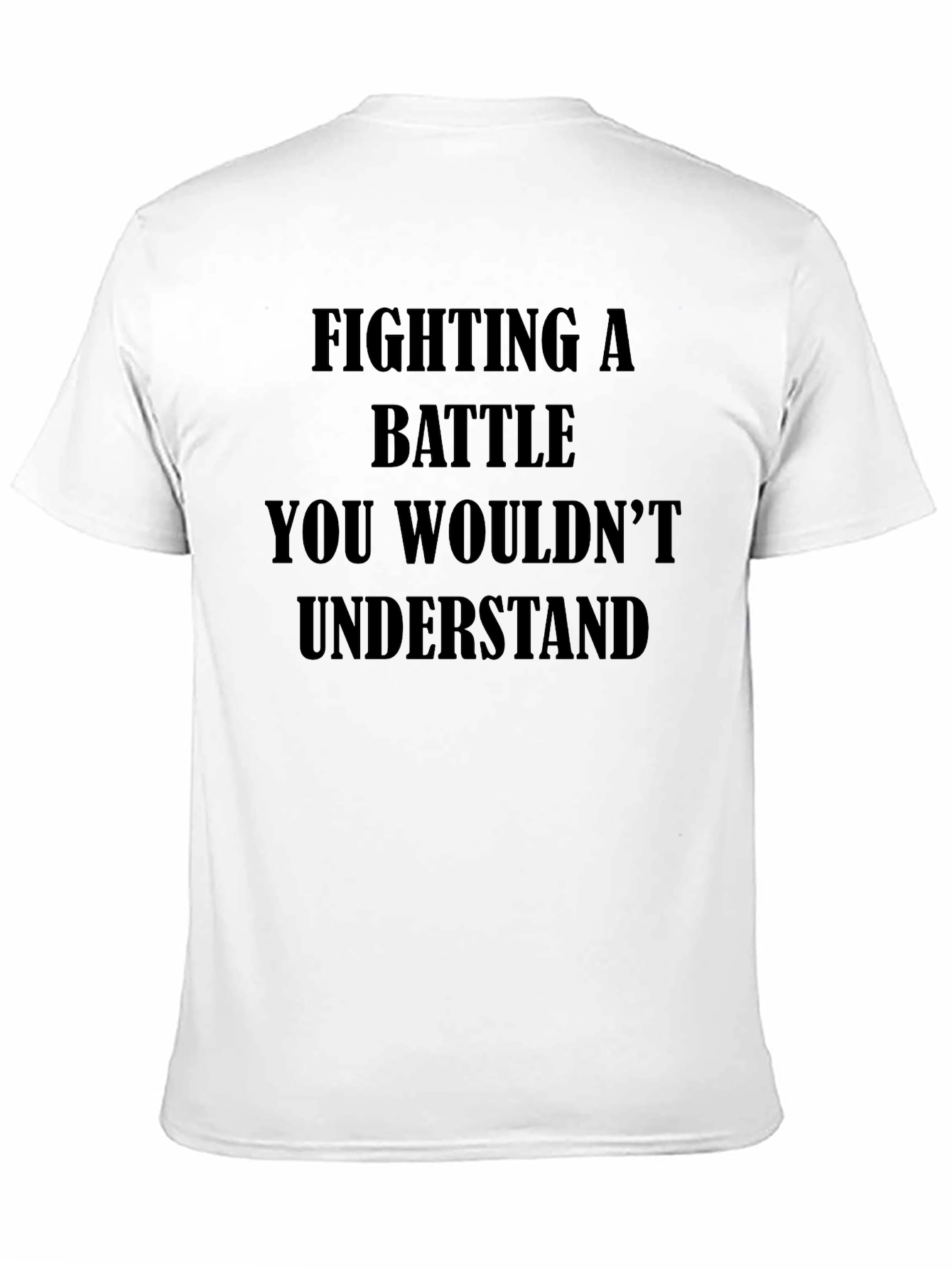 Black Fighting a Battle Tee - Mens Black T-Shirt view 11