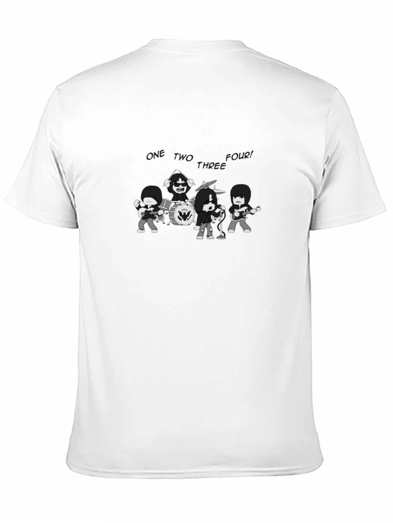 Black Black Cartoon Band T-Shirt view 11
