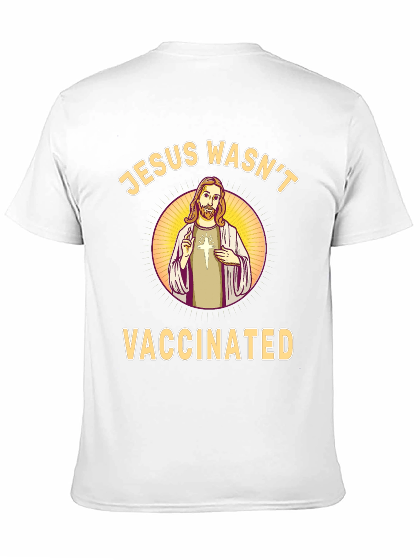 Black Jesus Wasn't Vaccinated Black T-Shirt view 11