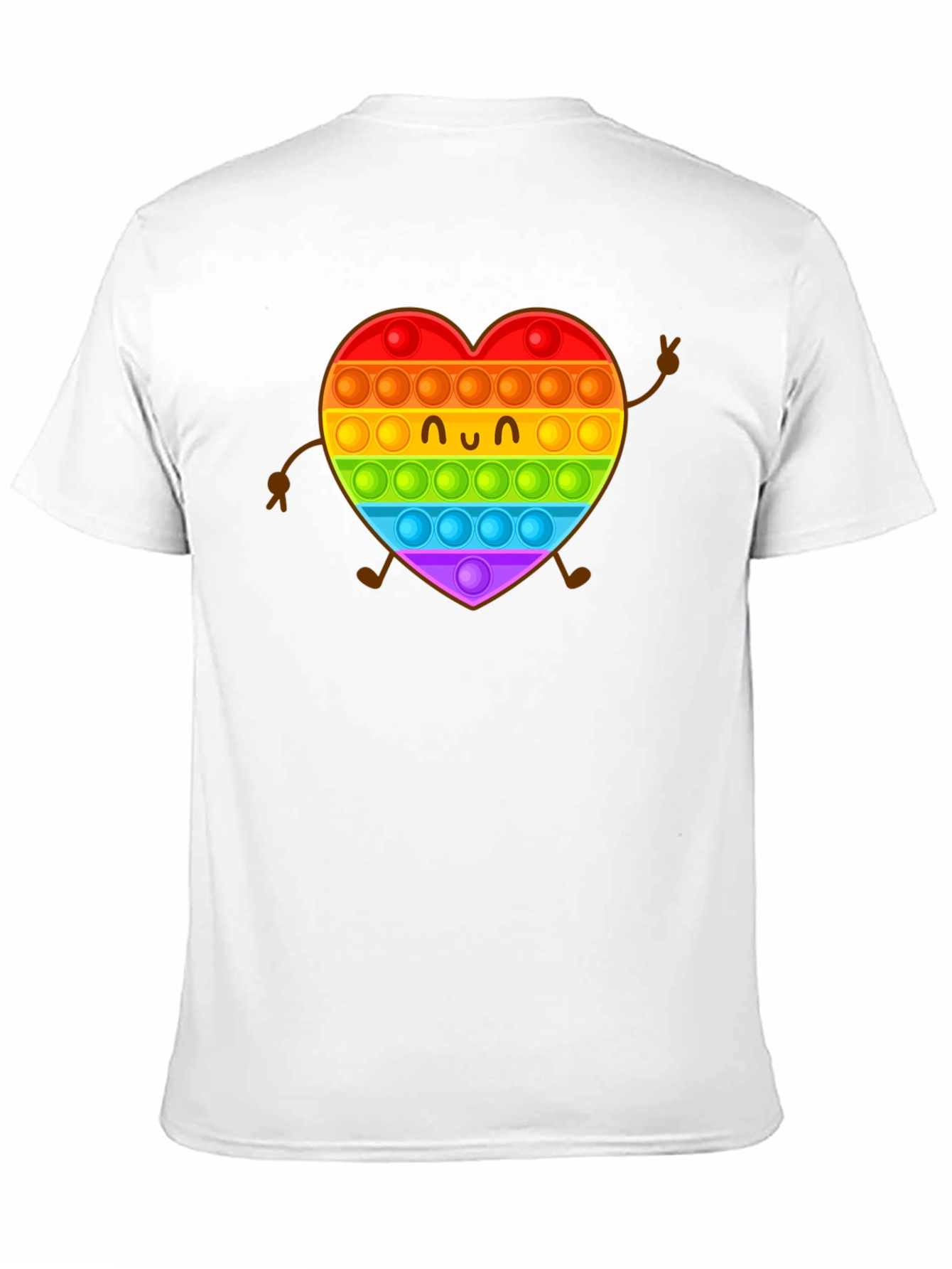 Black Rainbow Heart Pop It Graphic Tee view 11
