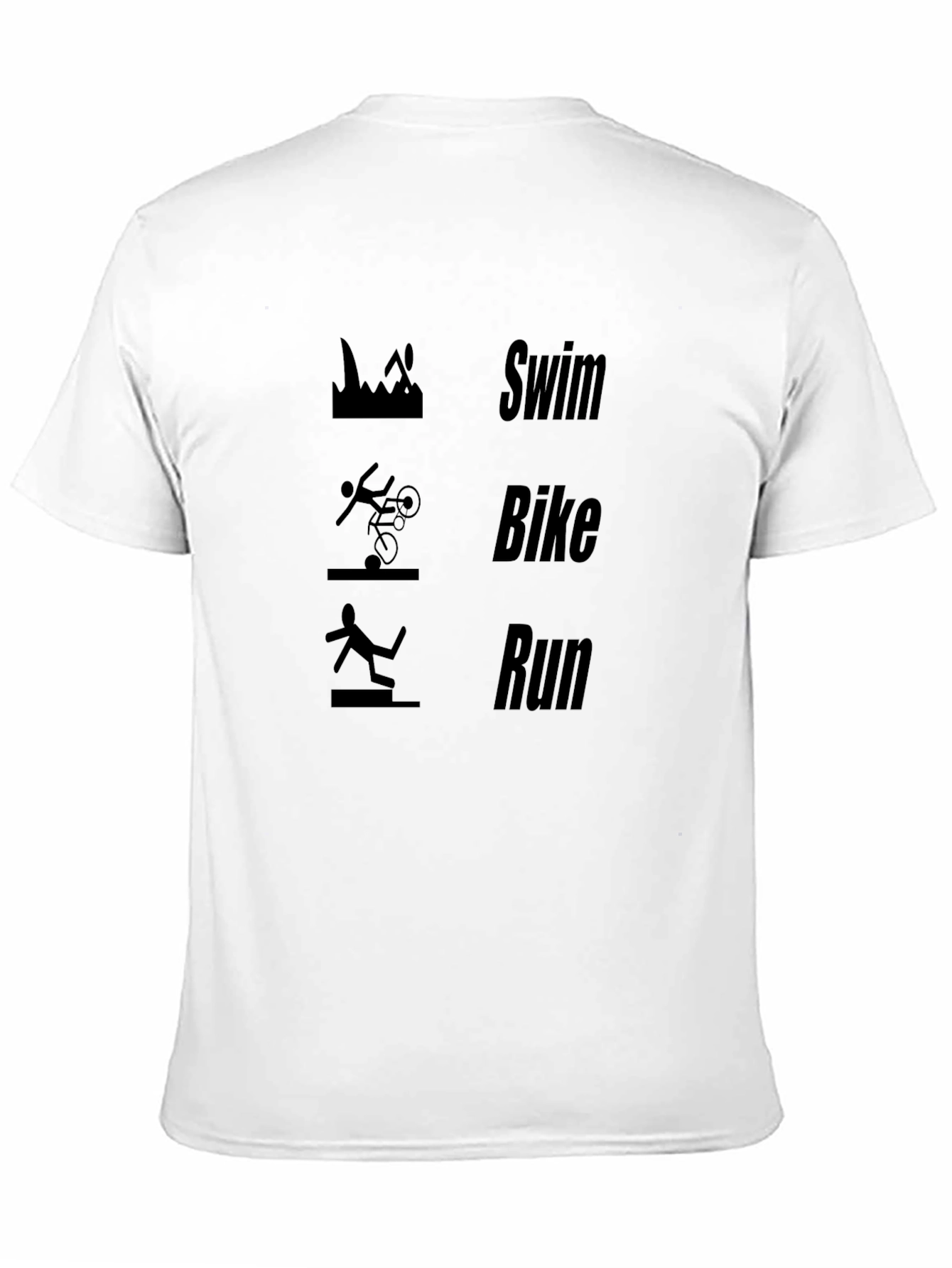 Black Triathlon Swim Bike Run T-Shirt view 11