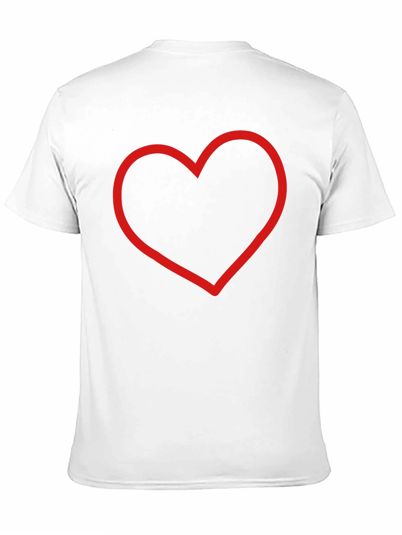 Black Red Heart Outline Black T-Shirt - Stylish & Simple view 11