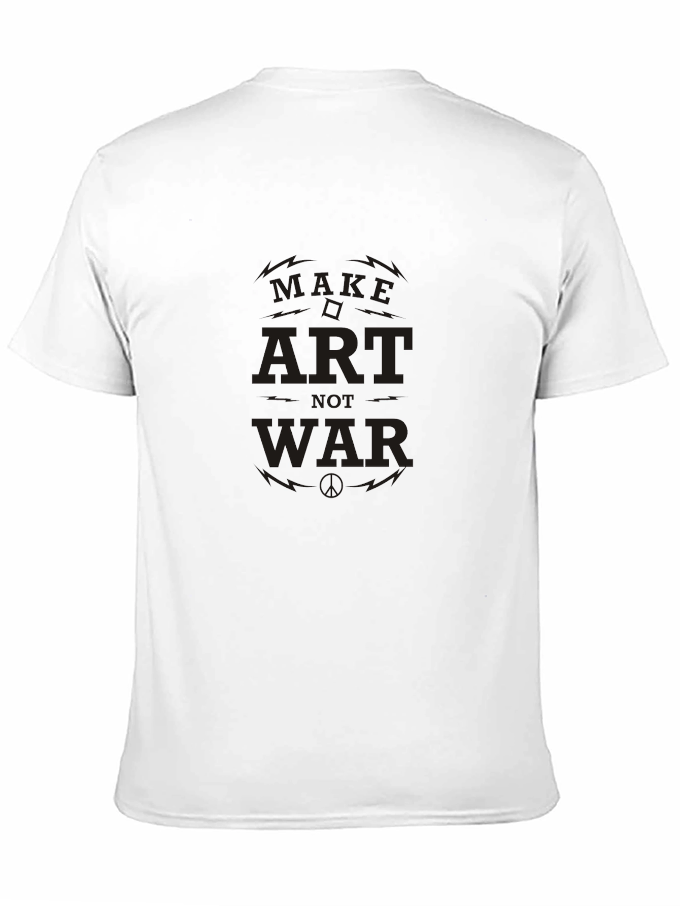 Black Make Art Not War Graphic Tee - Black Casual T-Shirt view 11