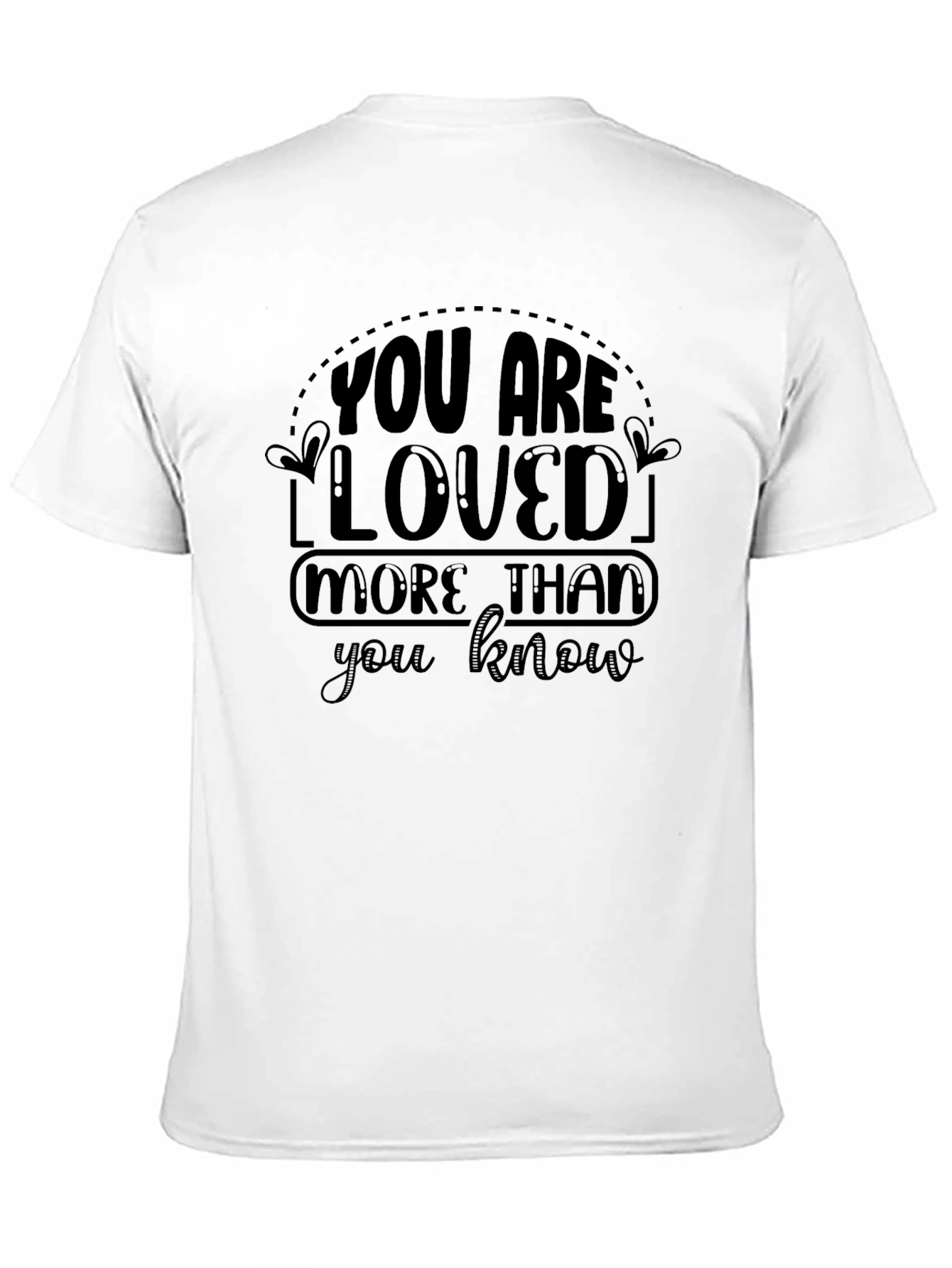 Black You Are Loved Graphic Black Tee Shirt view 11