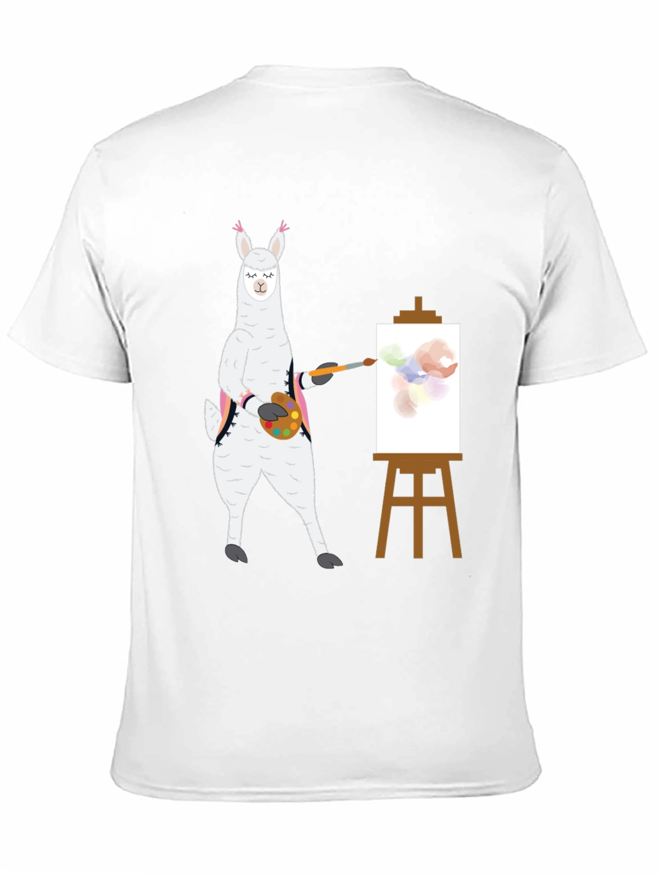 Black Llama Artist T-Shirt - Painter Alpaca Tee view 11
