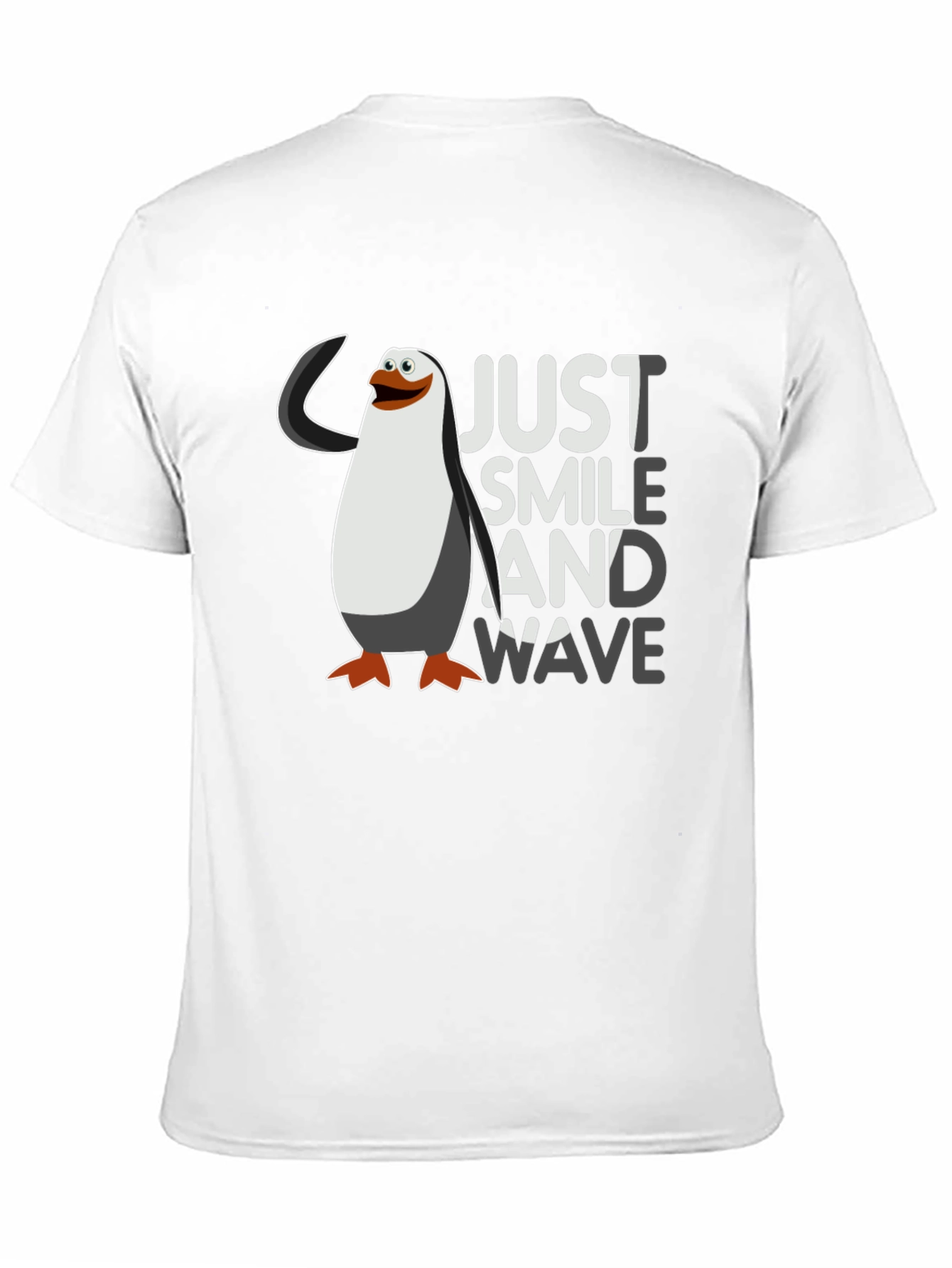 Black Just Smile and Wave Penguin T-Shirt view 11