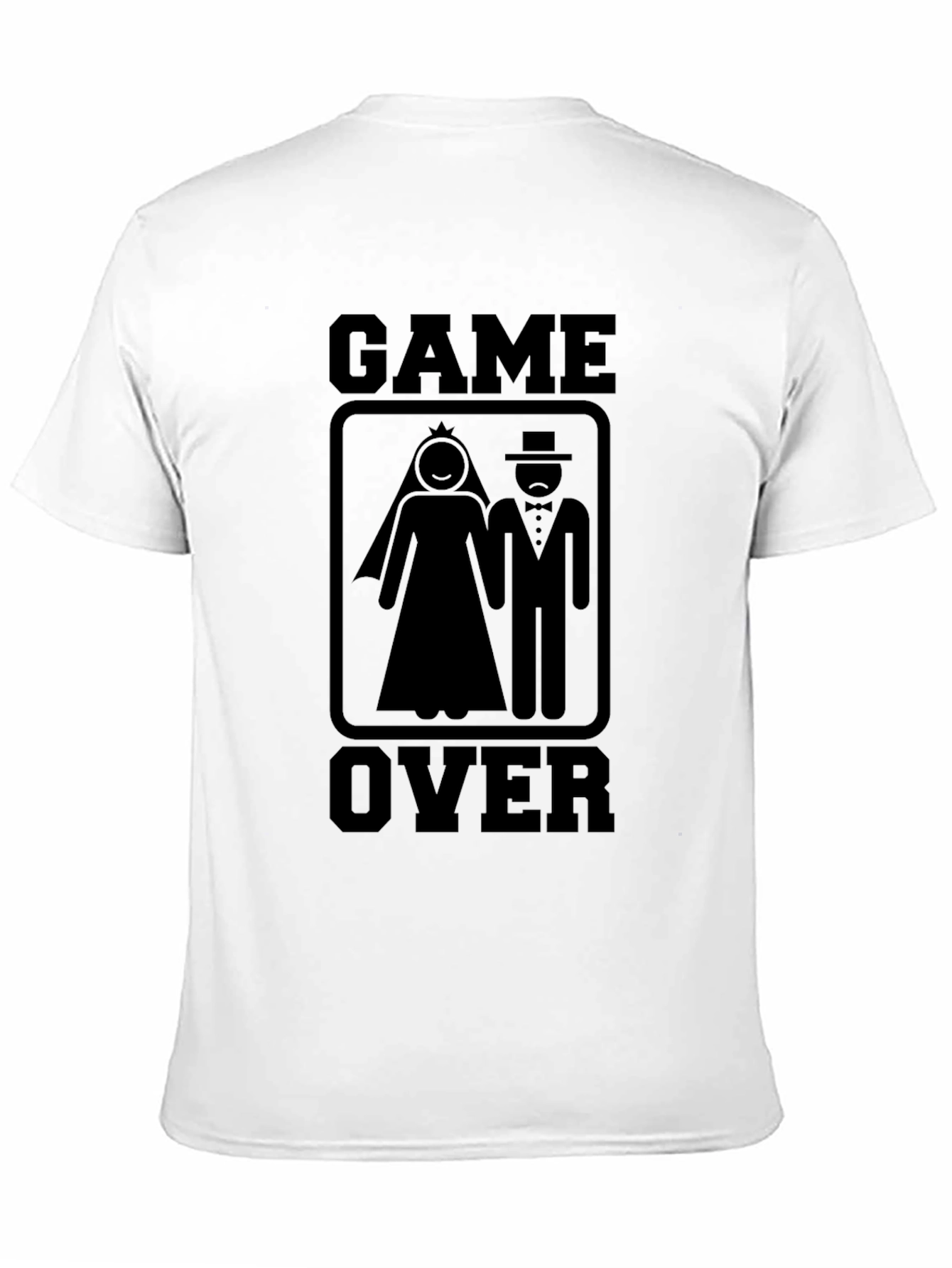 Black Game Over Wedding T-Shirt - Funny Newlywed Tee view 11