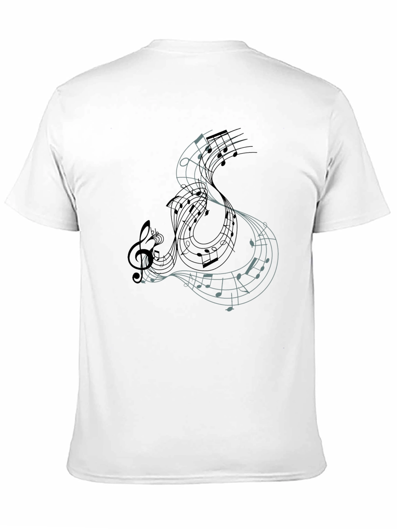Black Musical Notes Graphic Tee - Black Cotton T-Shirt view 11