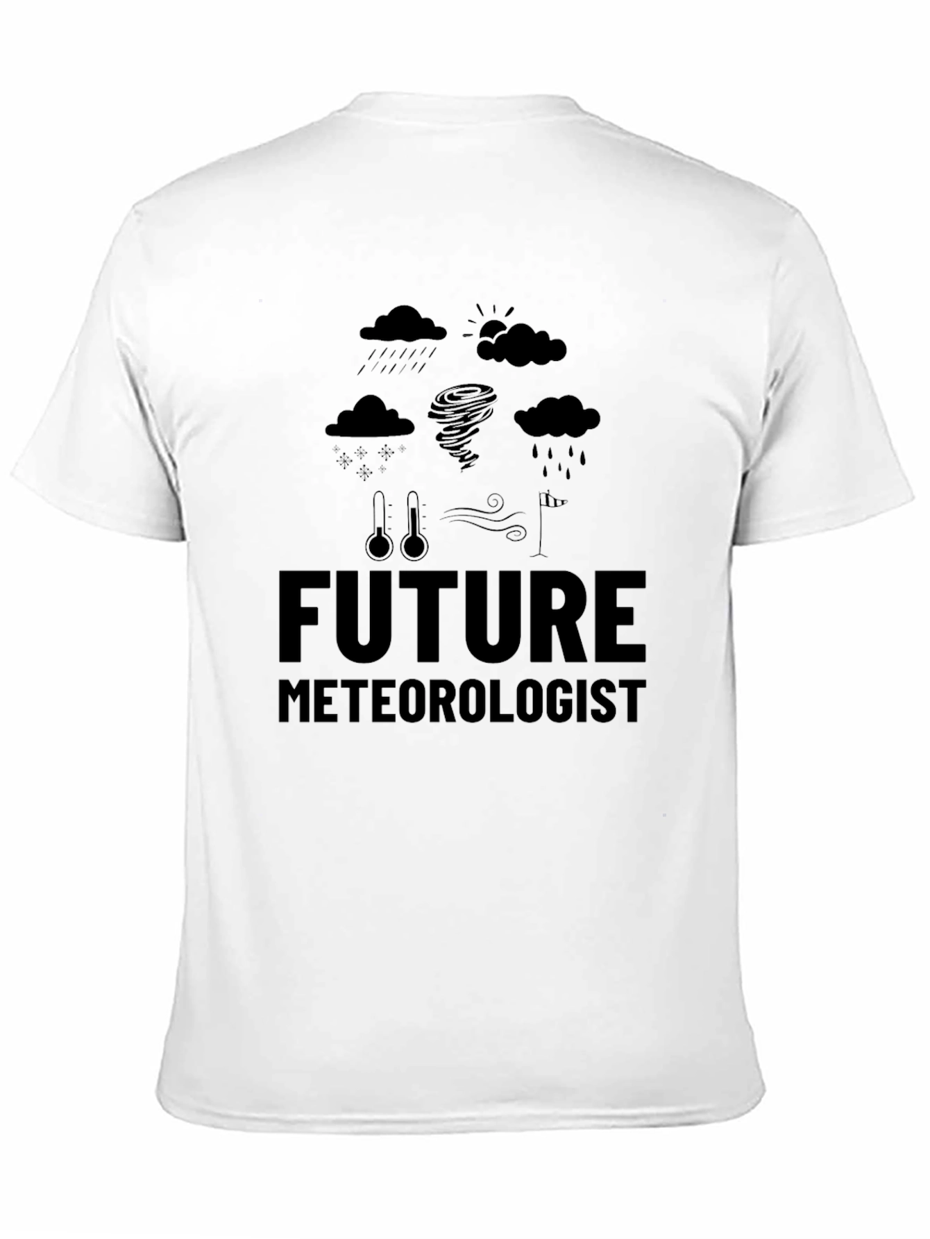 Black Future Meteorologist Black T-Shirt - Weather Science Tee view 11