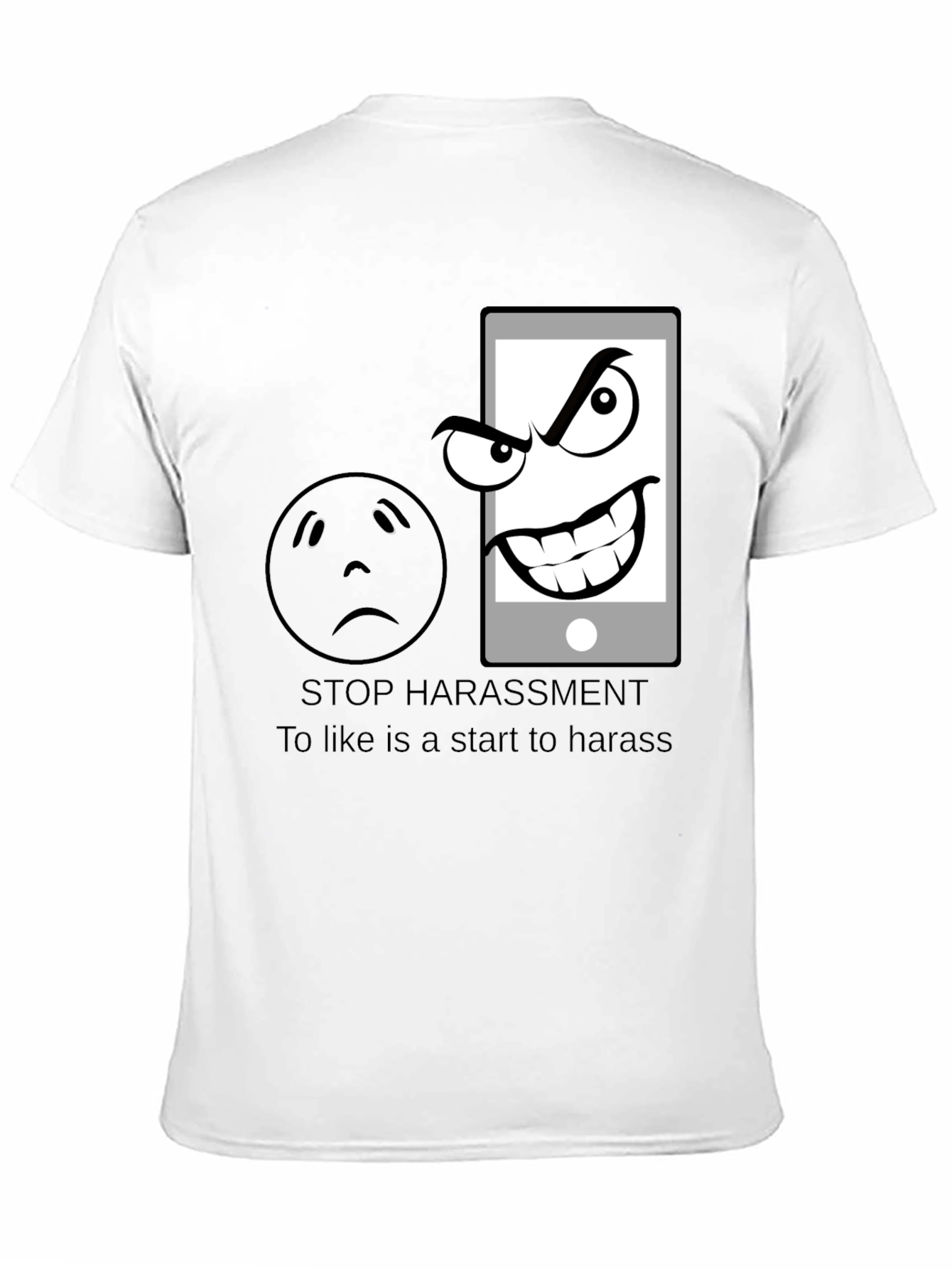 Black Stop Harassment Graphic T-Shirt view 11