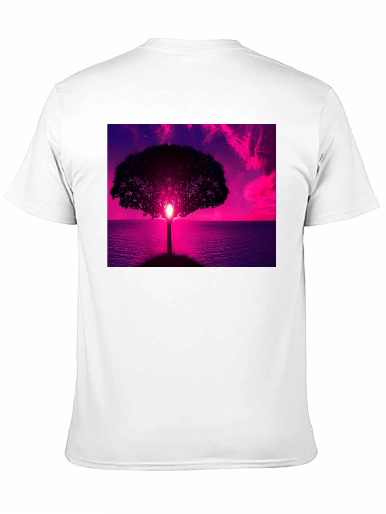 Black Sunset Tree Graphic Tee - Black Cotton Comfort view 11