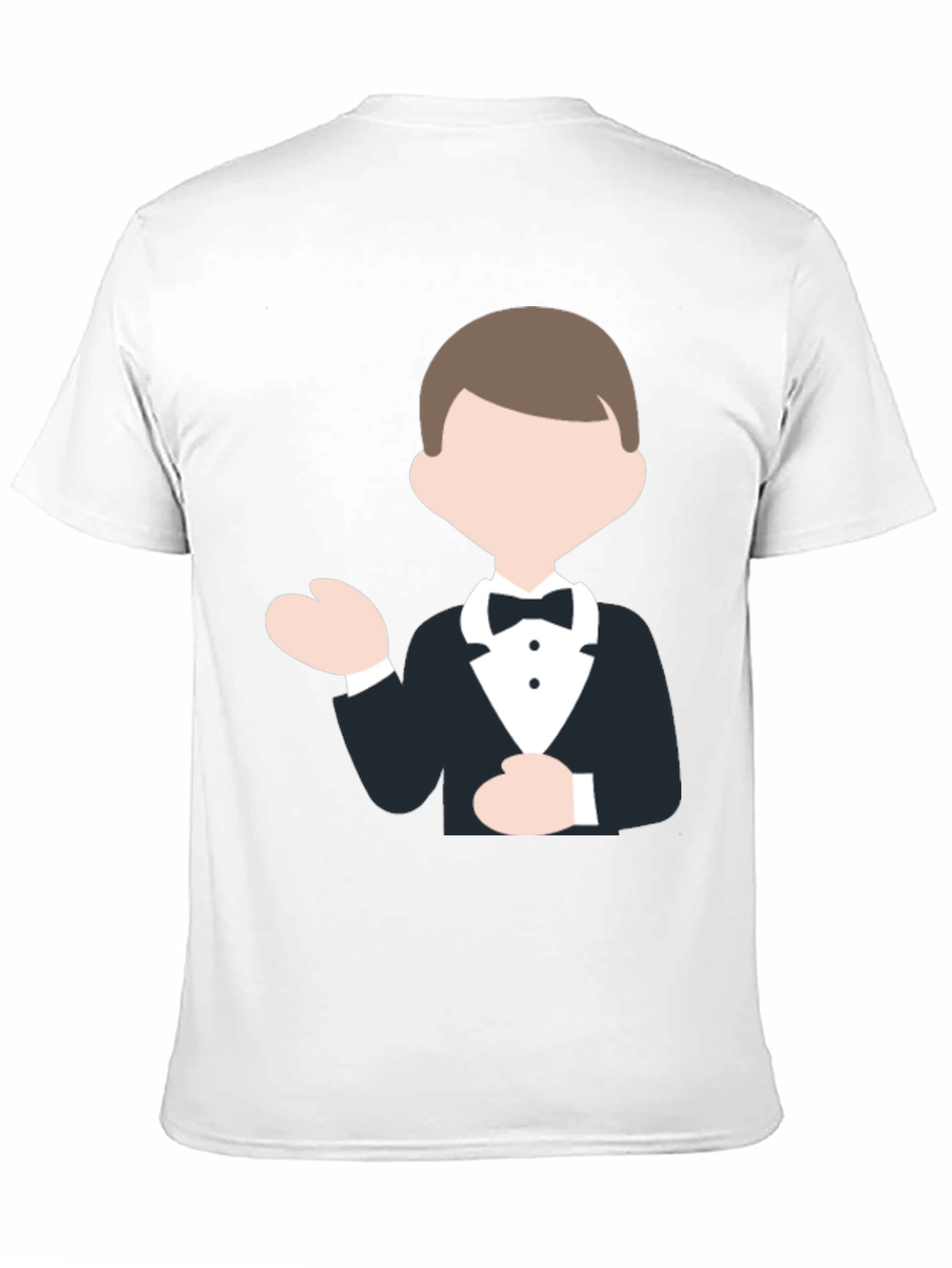 Black Tuxedo Cartoon Graphic Black T-Shirt view 11