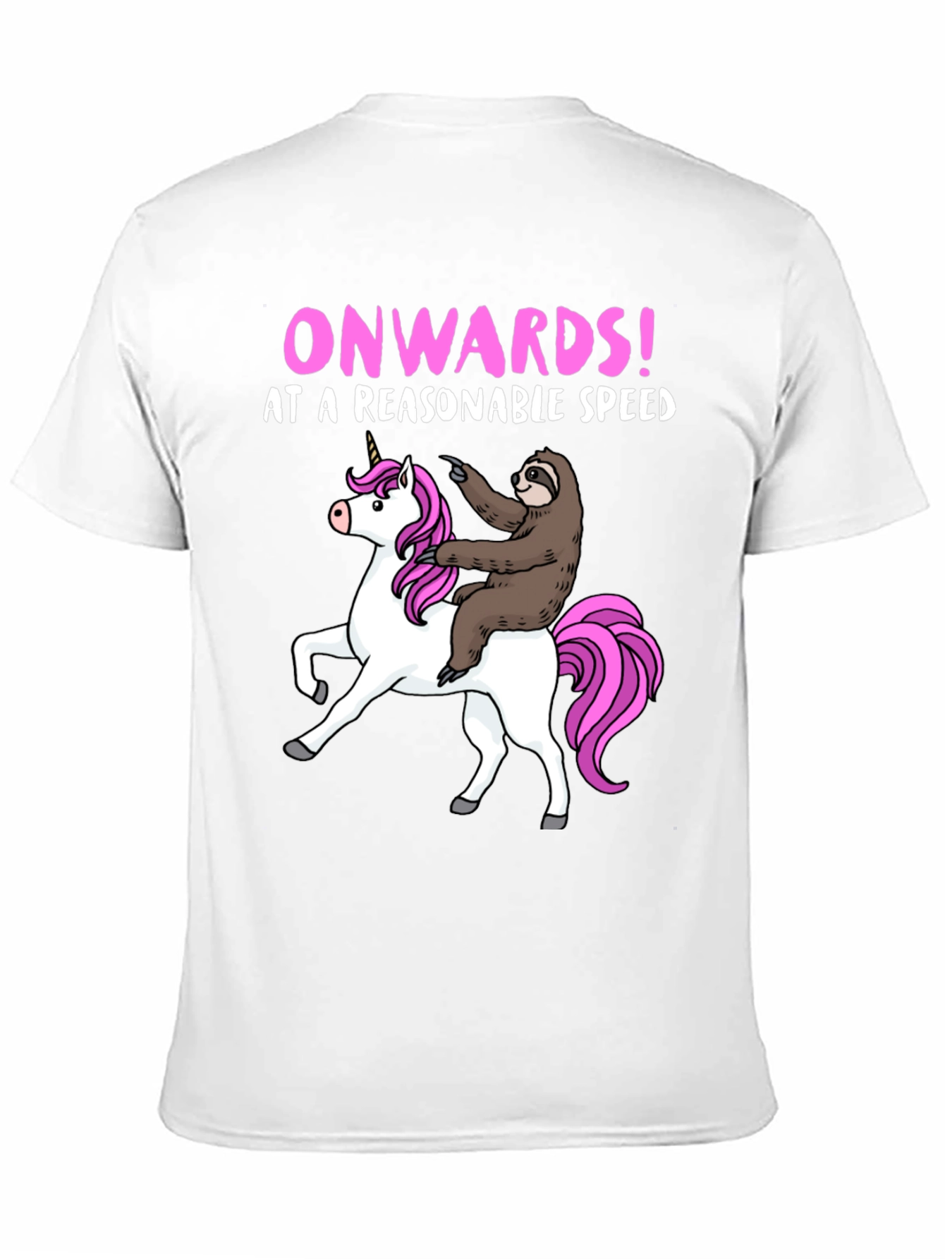 Black Sloth Riding Unicorn Graphic T-Shirt view 11
