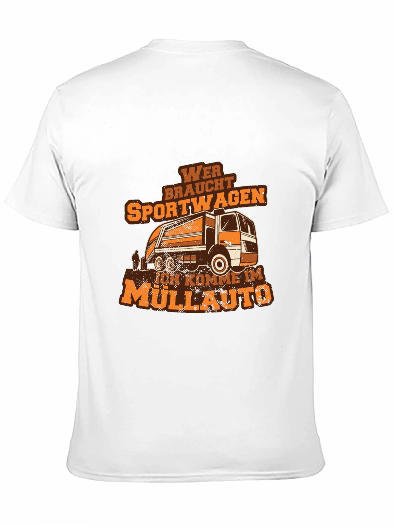 Black Funny Garbage Truck T-Shirt - Müllauto Design view 11