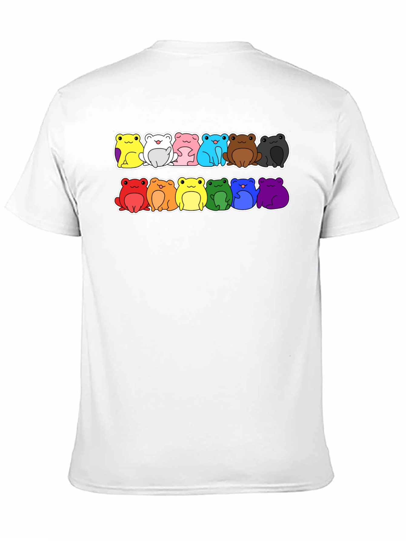 Black Rainbow Frog T-Shirt - Black Cotton Crew Neck Tee view 11