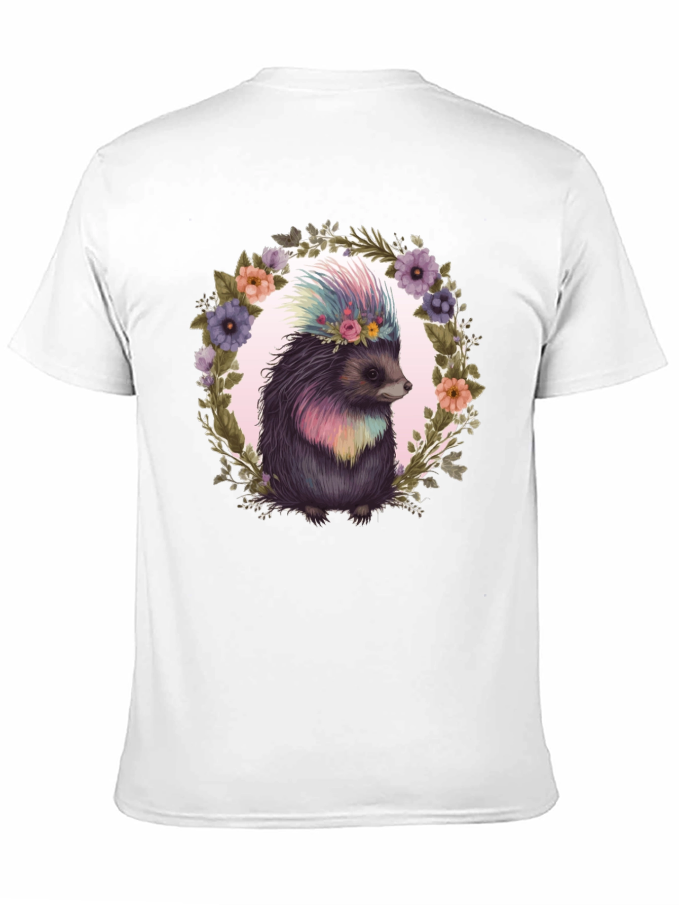 Black Floral Hedgehog Graphic Tee view 11