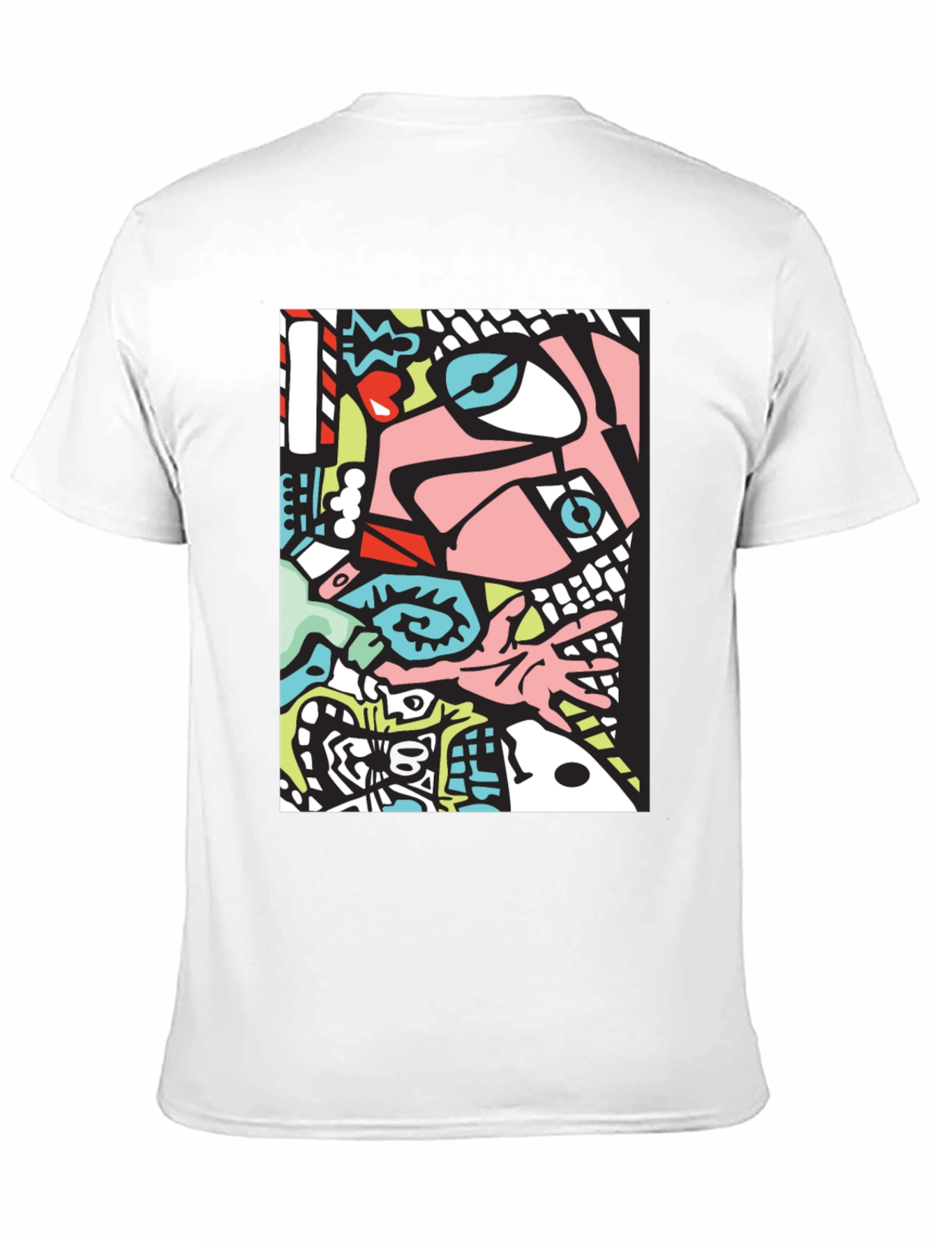 Black Abstract Graphic Print Black Crew Neck T-Shirt view 11