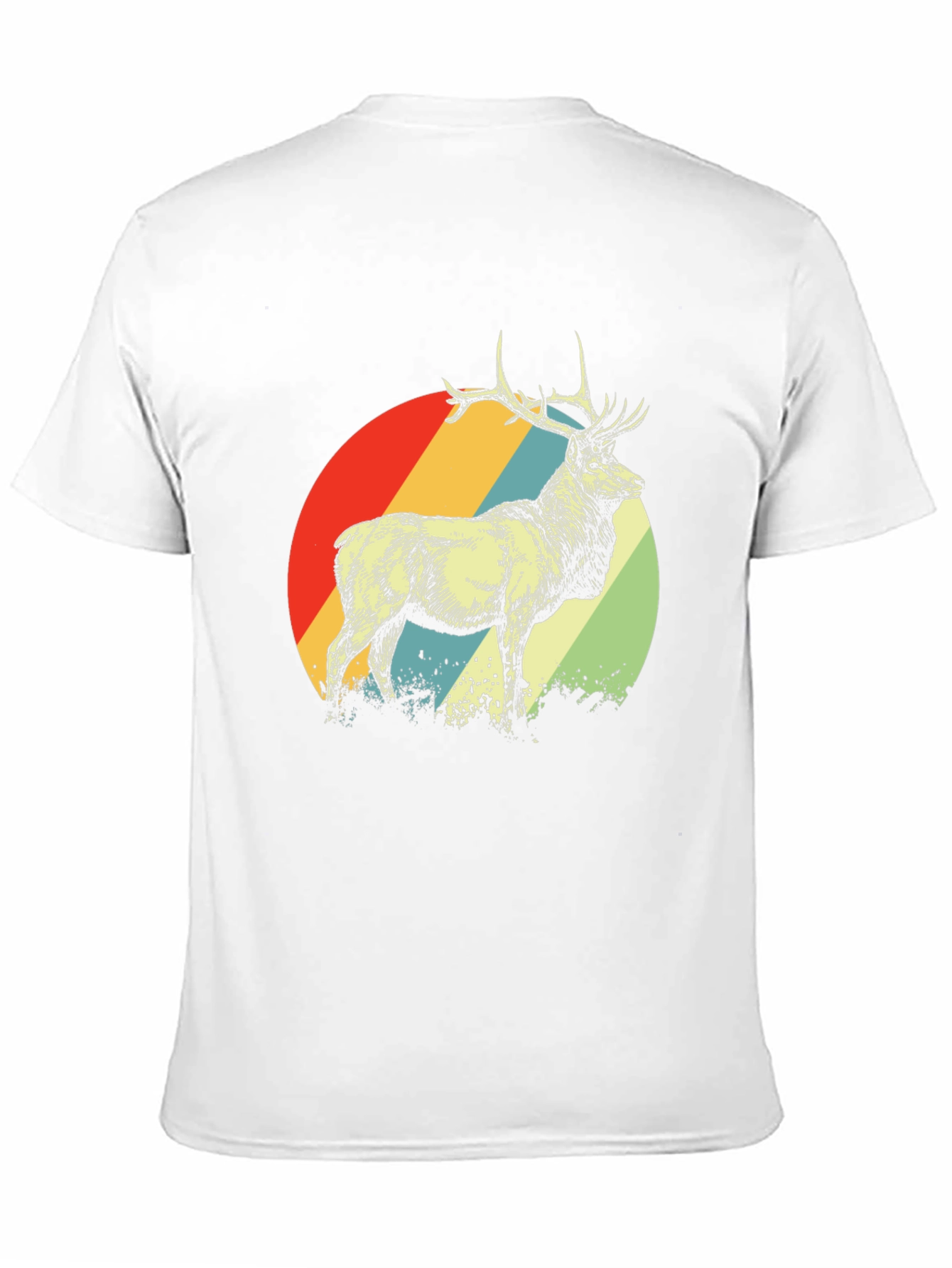 Black Retro Deer Graphic Tee - Men's Black T-Shirt view 11