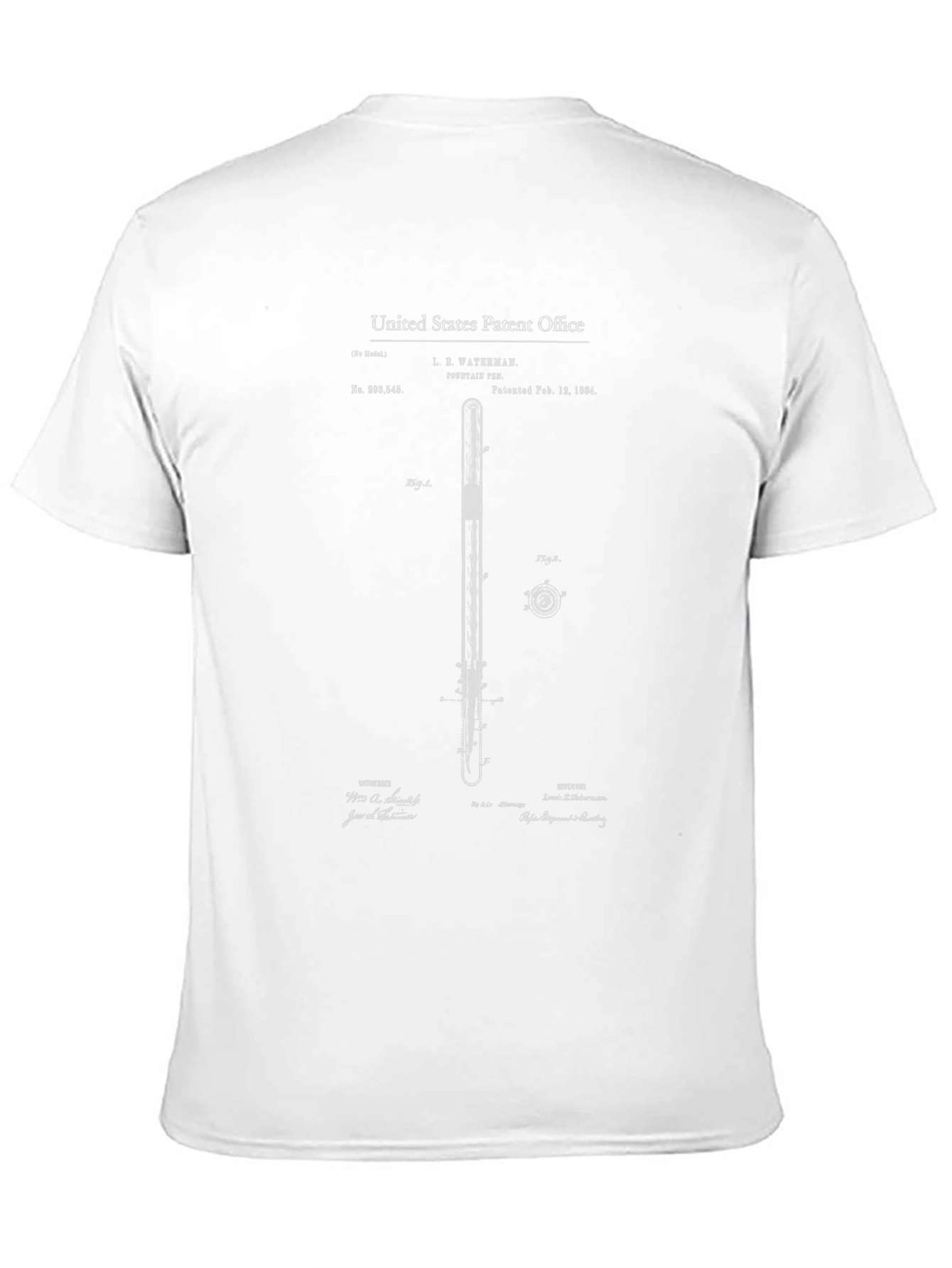 Black Patent Print T-Shirt - Fountain Pen Design view 11