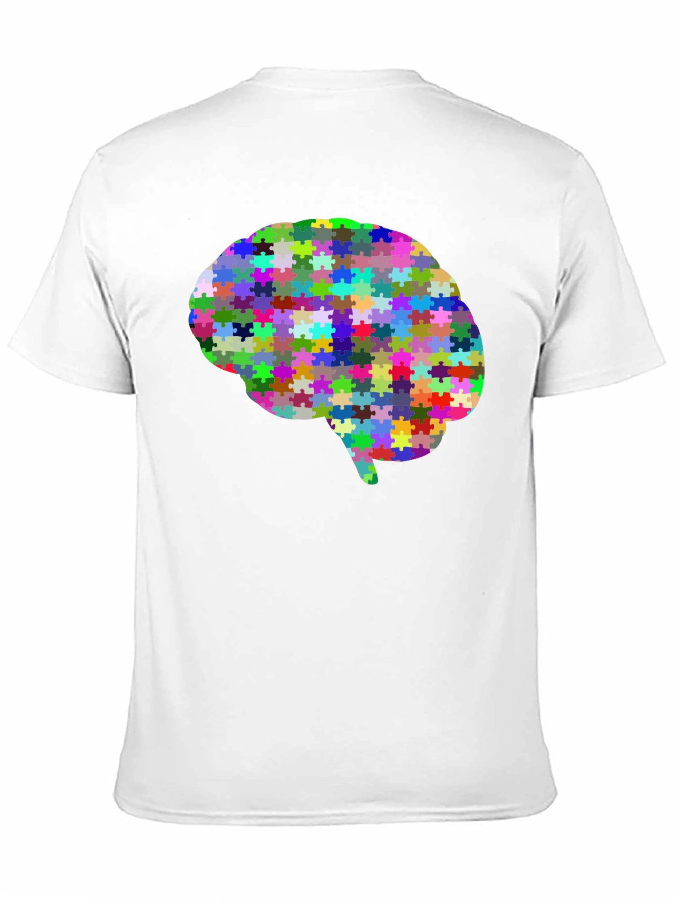 Black Brain Puzzle T-Shirt - Colorful Mind Tee view 11