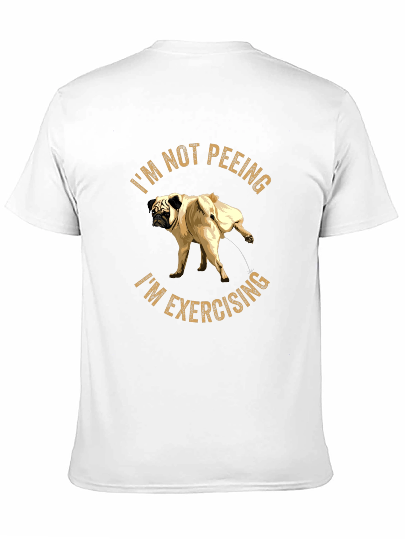 Black Funny Pug "Exercising" Black T-Shirt view 11