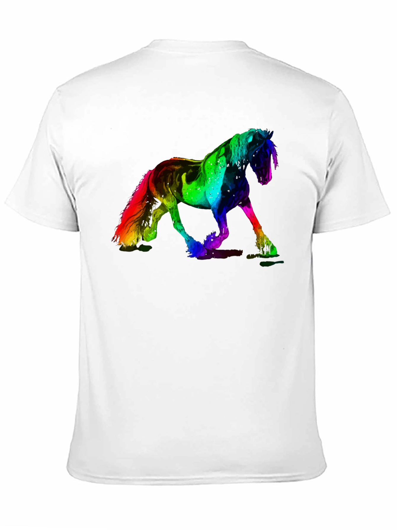 Black Rainbow Horse Graphic Print Black Tee view 11