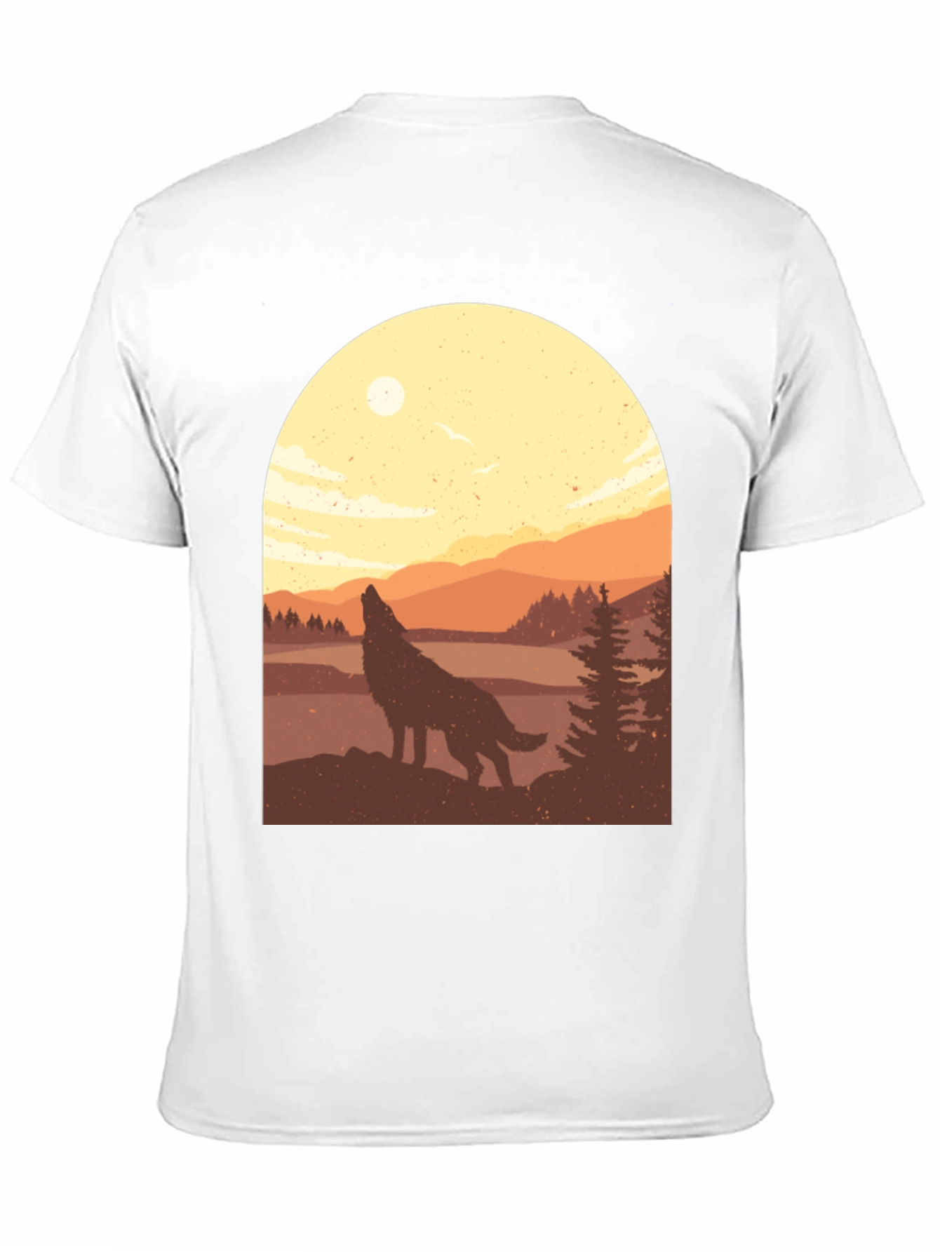 Black Wolf Silhouette Graphic Tee - Nature Inspired T-Shirt view 11