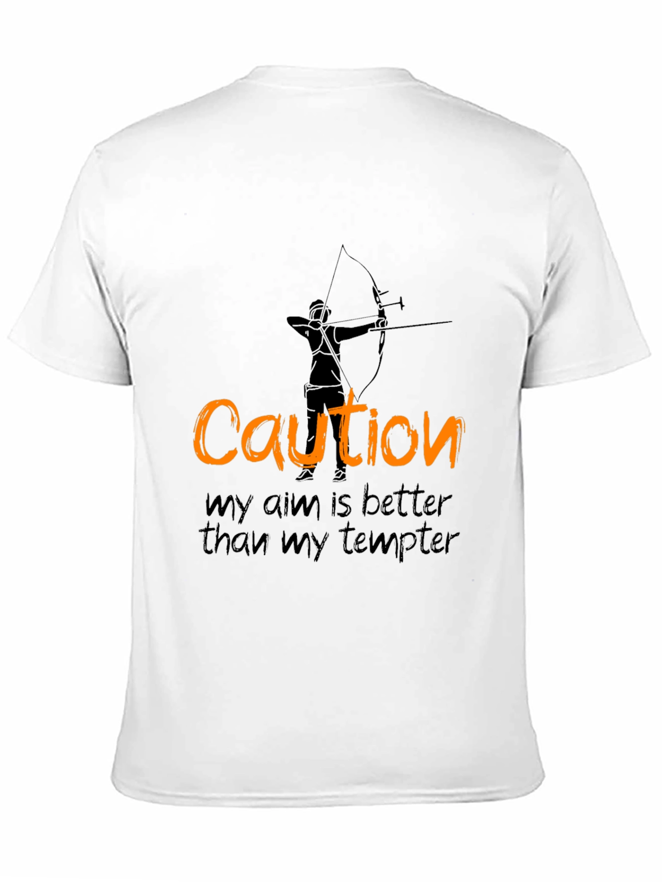 Black Caution Archery T-Shirt - Aim Better Than Tempter view 11