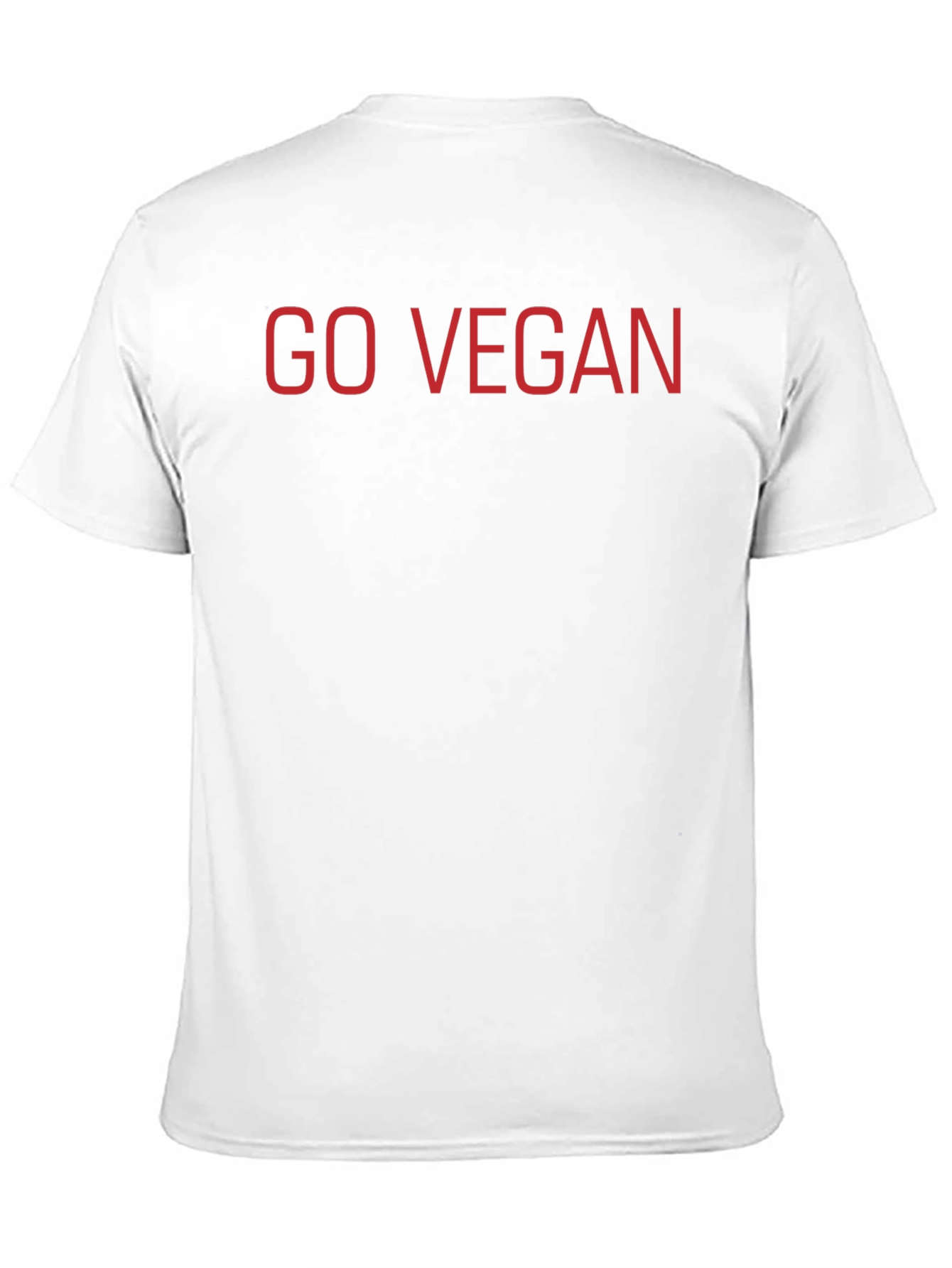 Go Vegan T-Shirt - Red Lettering, Black Tee, Vegan Lifestyle - 11