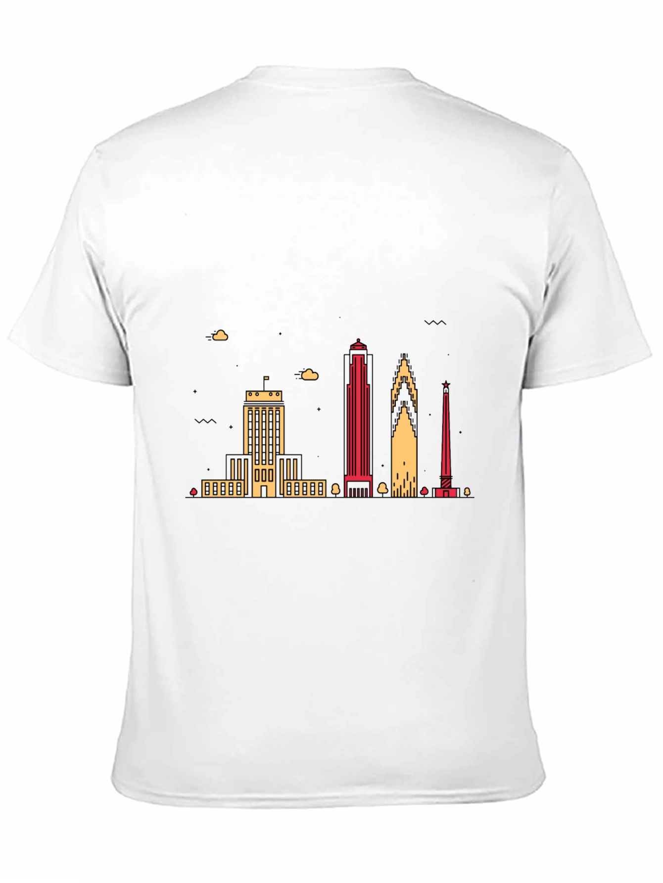Black Urban Skyline Graphic Tee - Black Crew Neck view 11