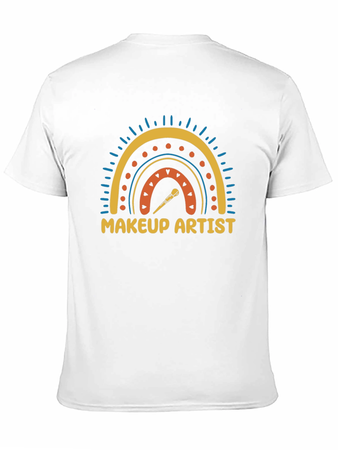 Black Makeup Artist Rainbow Graphic T-Shirt view 11