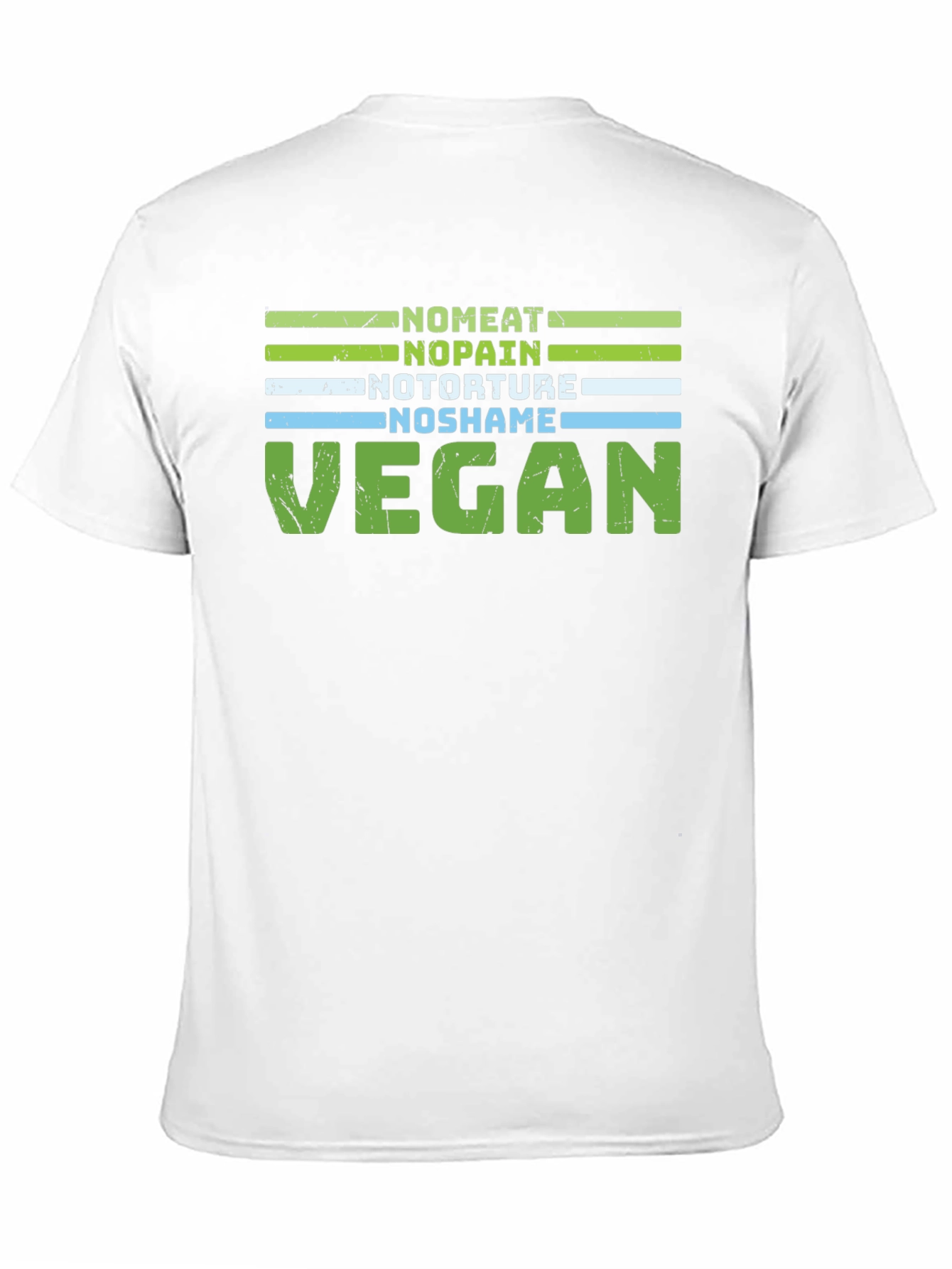 Black Vegan T-Shirt - No Meat No Pain Graphic Tee view 11