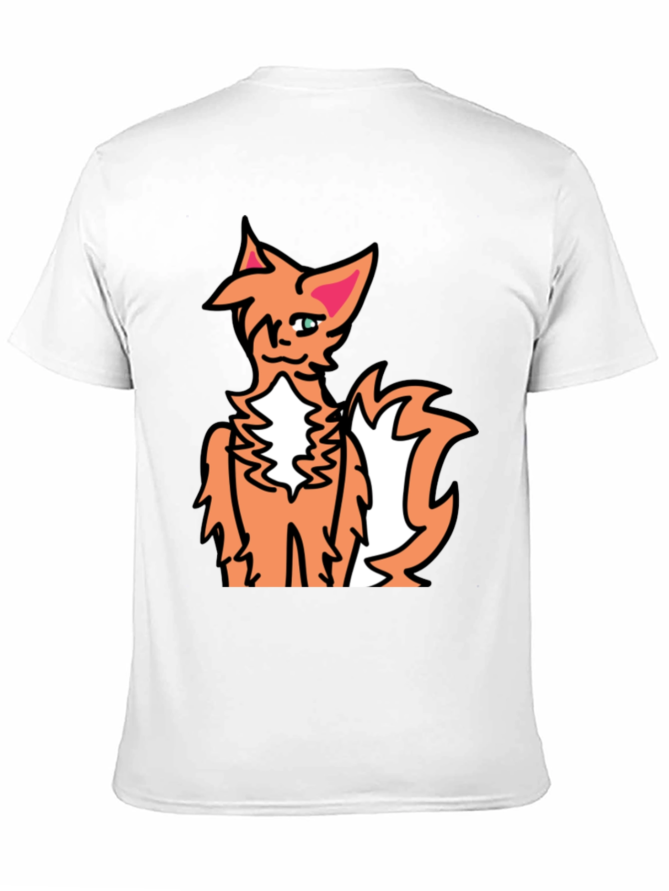 Black Cartoon Fox Graphic Black Tee view 11