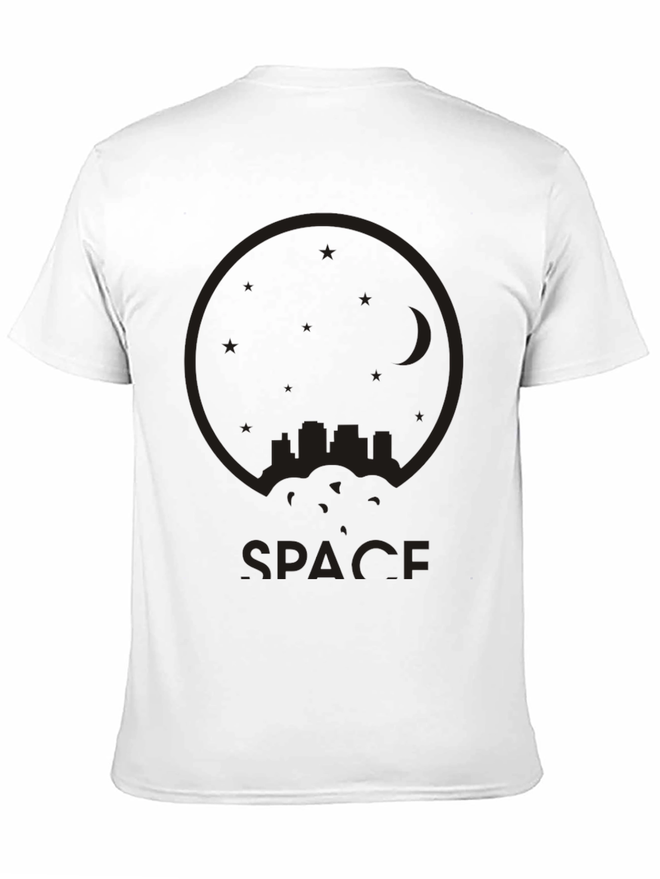 Black Space Cityscape Black T-Shirt view 11
