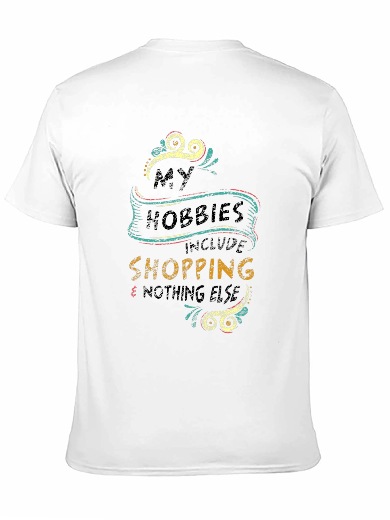Black My Hobbies Include Shopping Graphic T-Shirt view 11