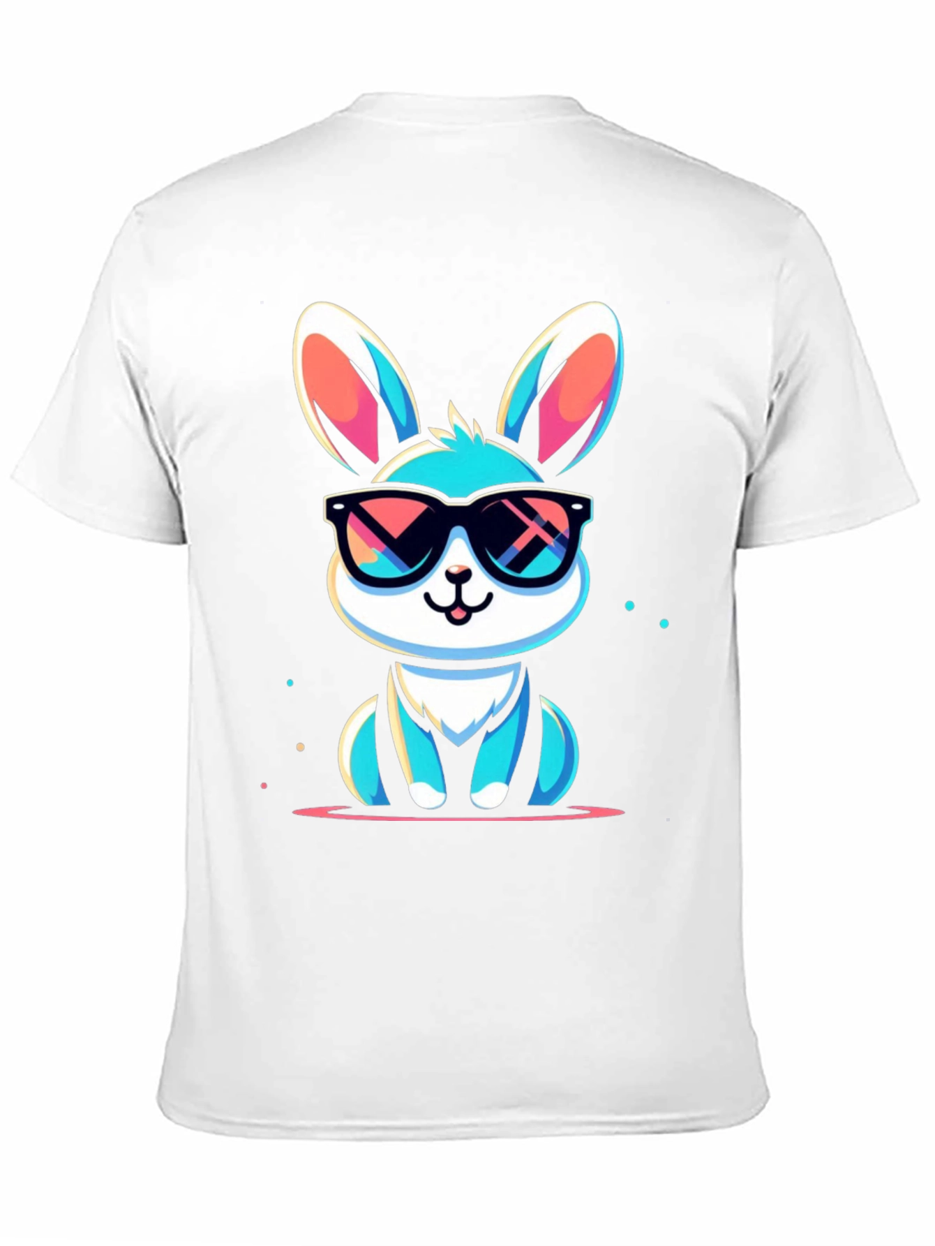 Black Cool Bunny Graphic Tee - Stylish Unisex T-Shirt view 11