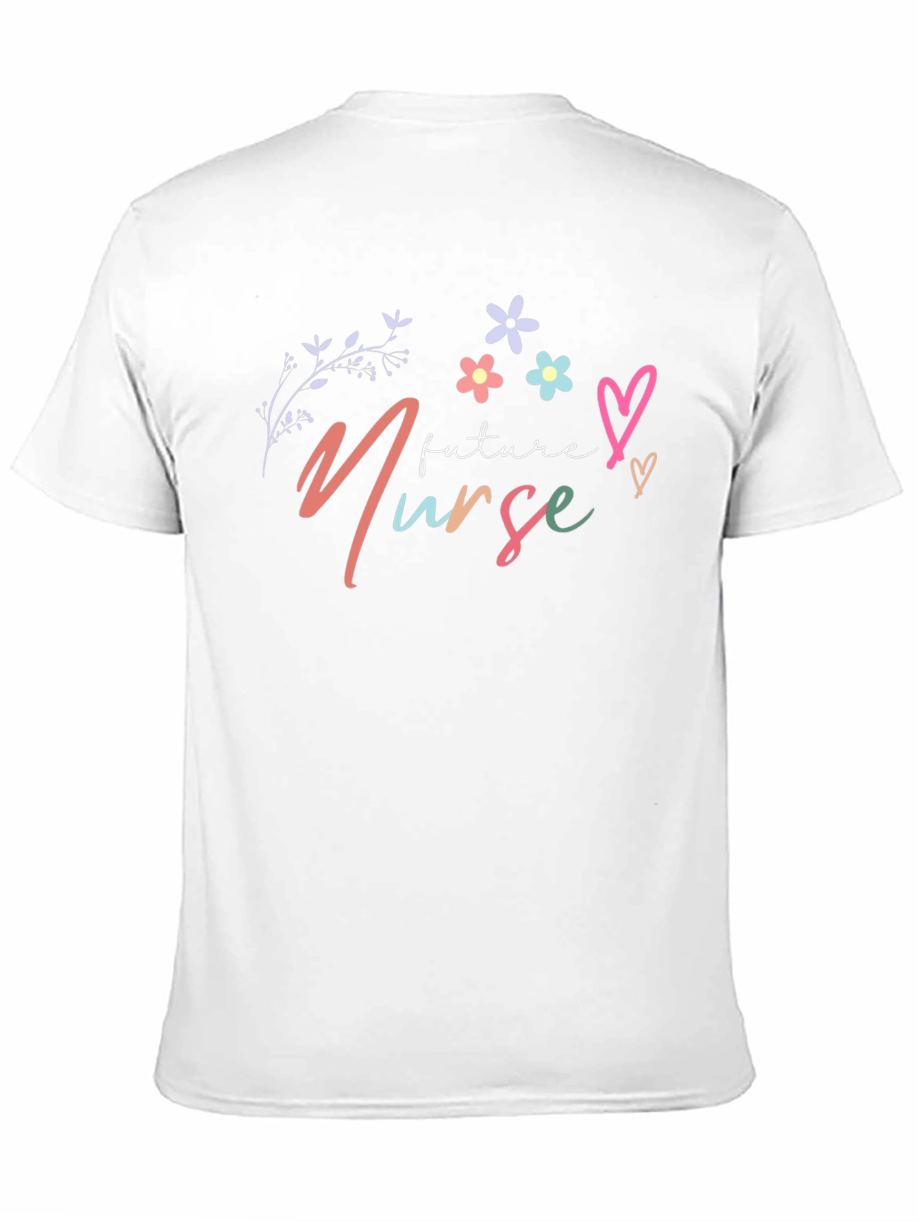 Black Future Nurse T-Shirt - Floral Design view 11