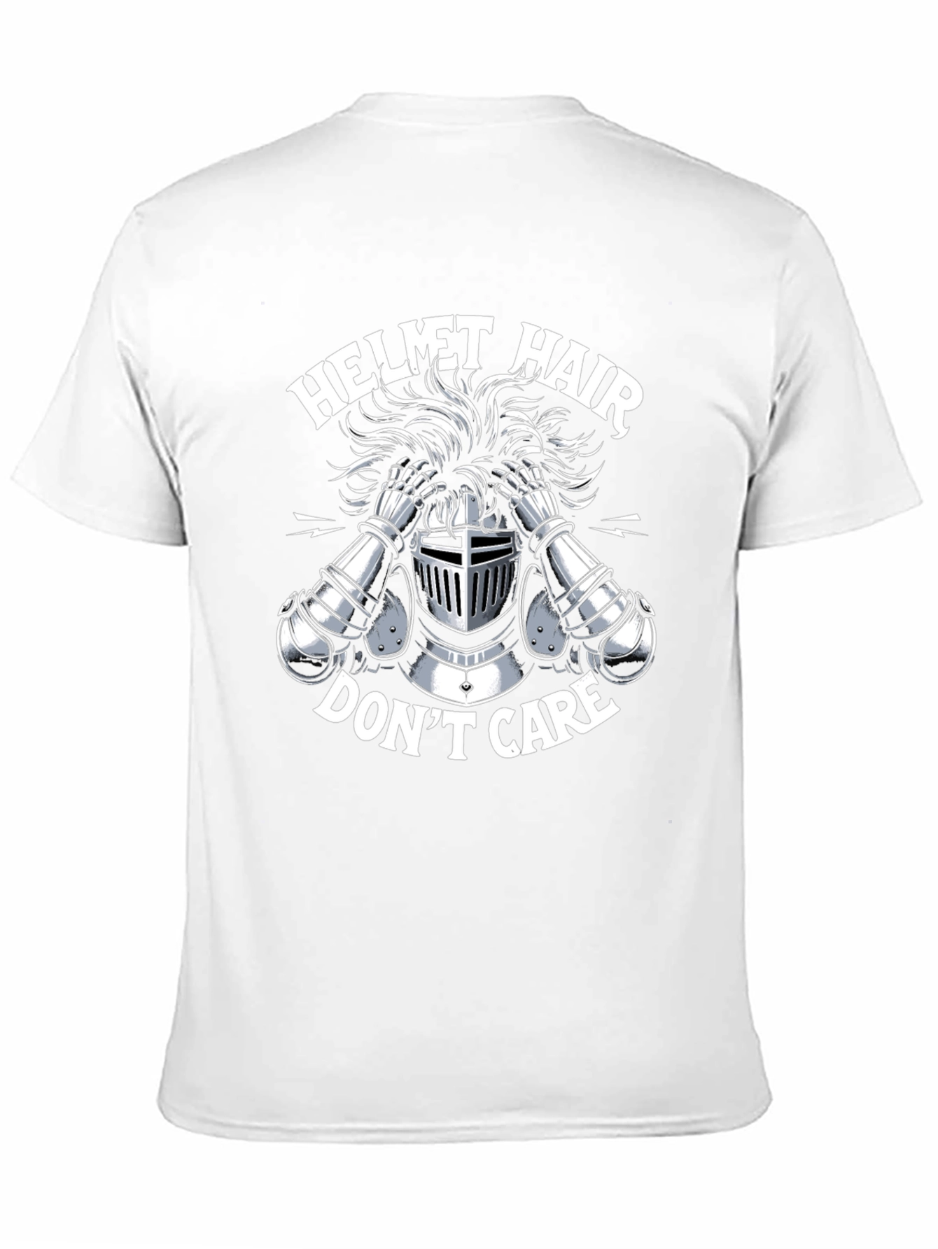 Black Helmet Hair Don't Care Tee view 11