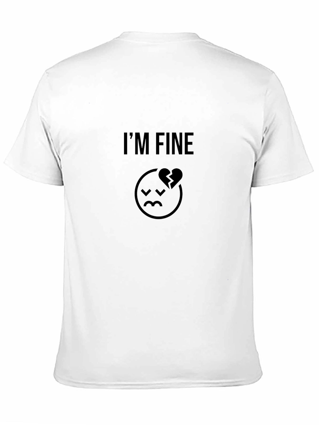 Black I'm Fine T-Shirt - Broken Heart Graphic Tee view 11