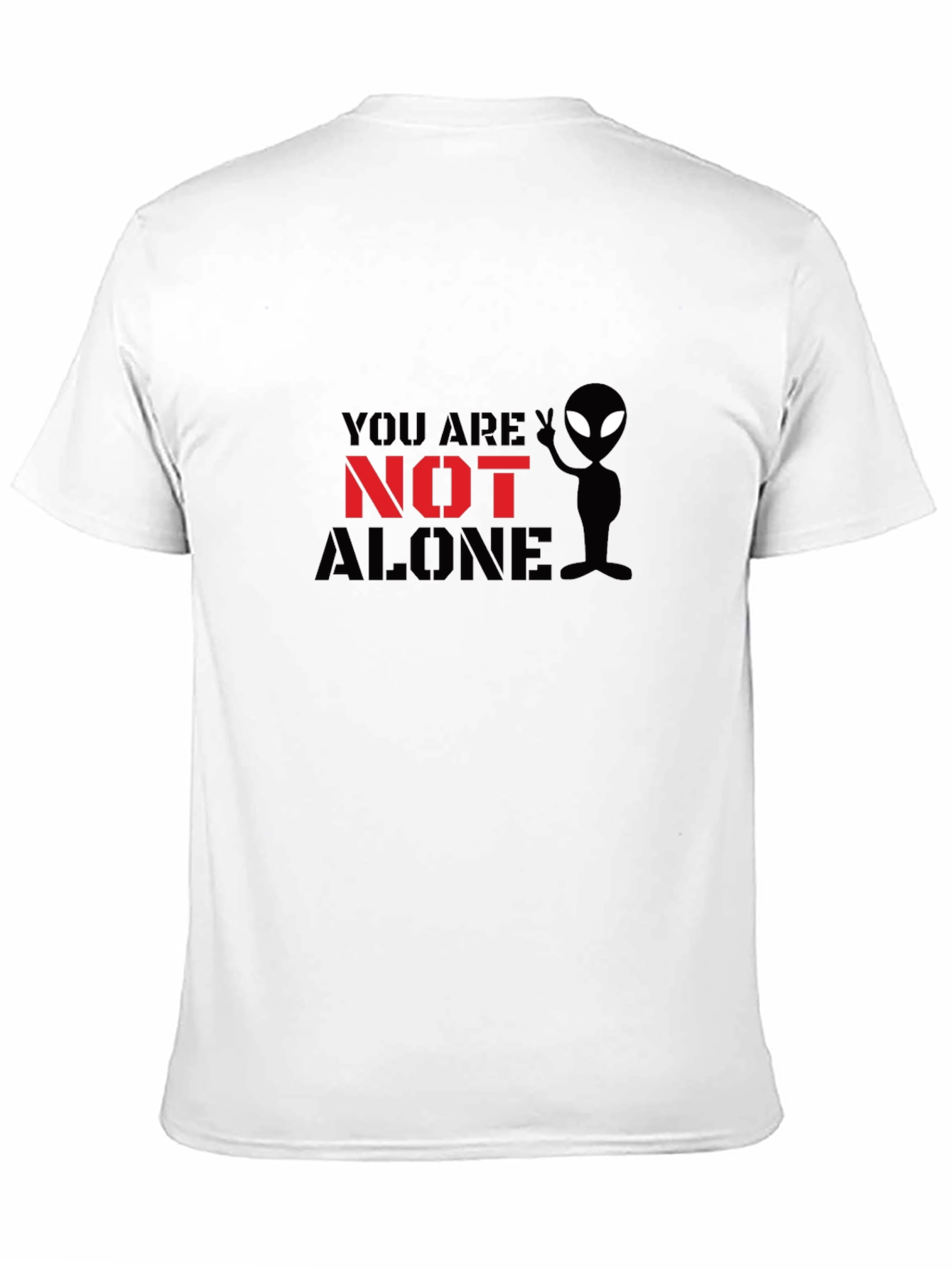 Black You Are Not Alone Alien Graphic T-Shirt view 11
