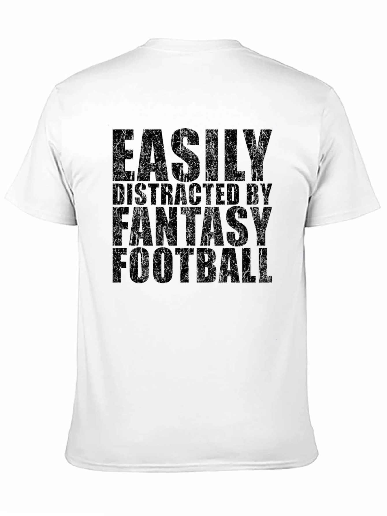 Black Fantasy Football T-Shirt - Easily Distracted Tee view 11