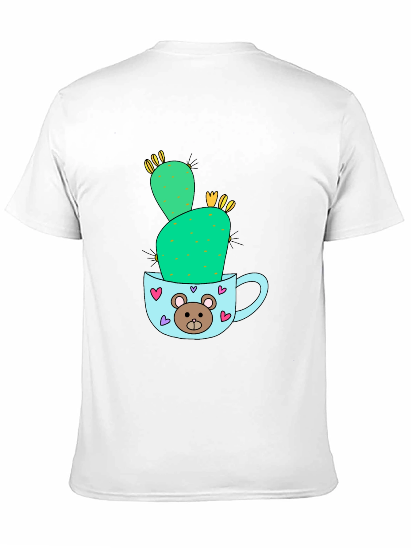 Black Cute Cactus in Mug Graphic Tee view 11