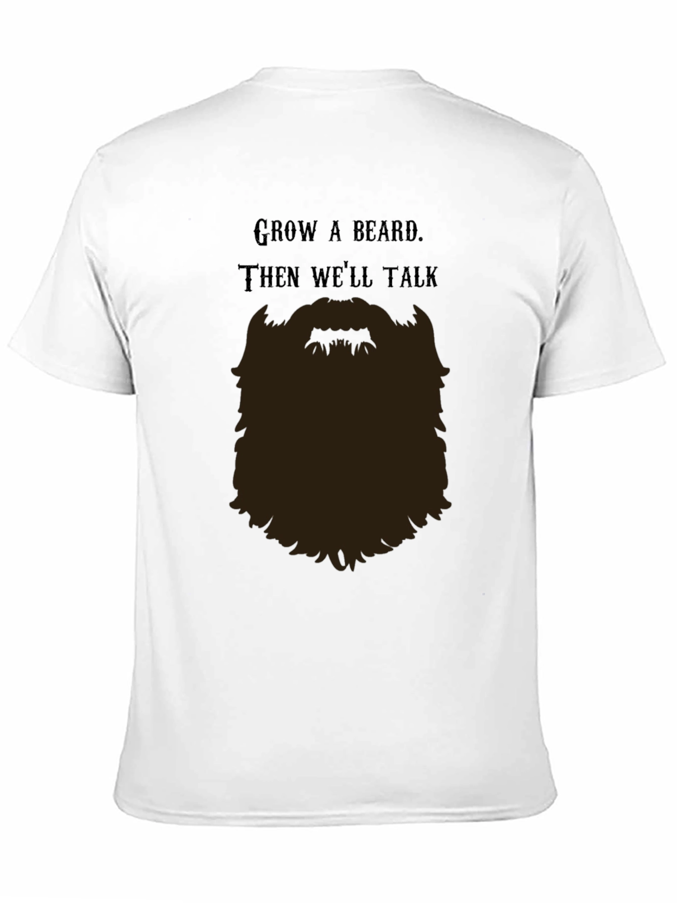 Black Grow a Beard T-Shirt - Funny Bearded Man Tee view 11